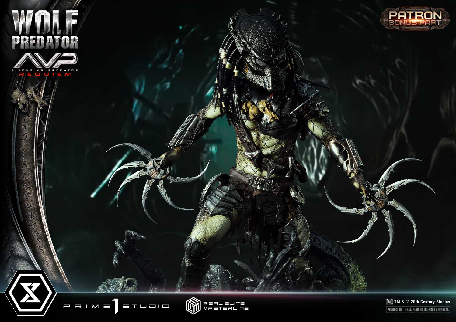 PRE-ORDER Prime1 Studio - Real Elite Masterline - Aliens vs. Predator: Requiem - Wolf Predator DX Bonus Ver. 1/3