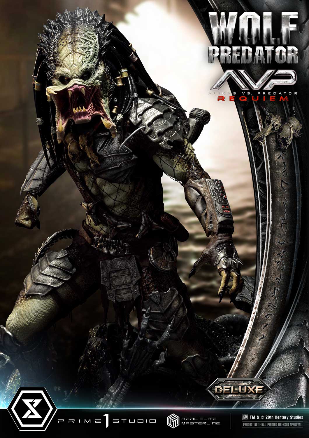 PRE-ORDER Prime1 Studio - Real Elite Masterline - Aliens vs. Predator: Requiem - Wolf Predator DX Bonus Ver. 1/3