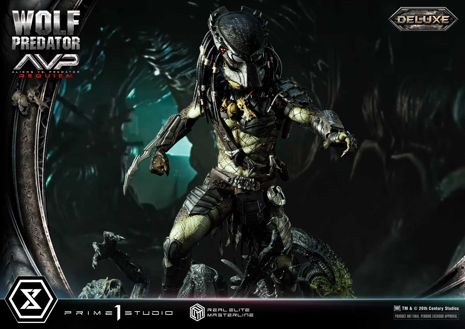 PRE-ORDER Prime1 Studio - Real Elite Masterline - Aliens vs. Predator: Requiem - Wolf Predator DX Bonus Ver. 1/3