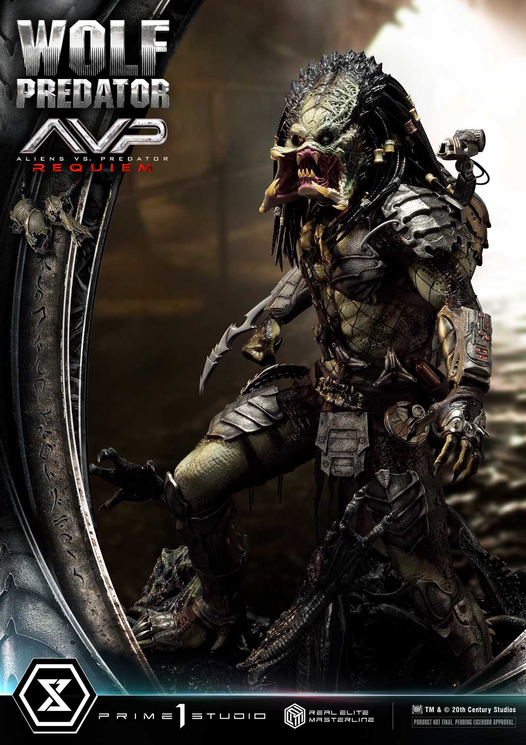 PRE-ORDER Prime1 Studio - Real Elite Masterline - Aliens vs. Predator: Requiem - Wolf Predator DX Bonus Ver. 1/3