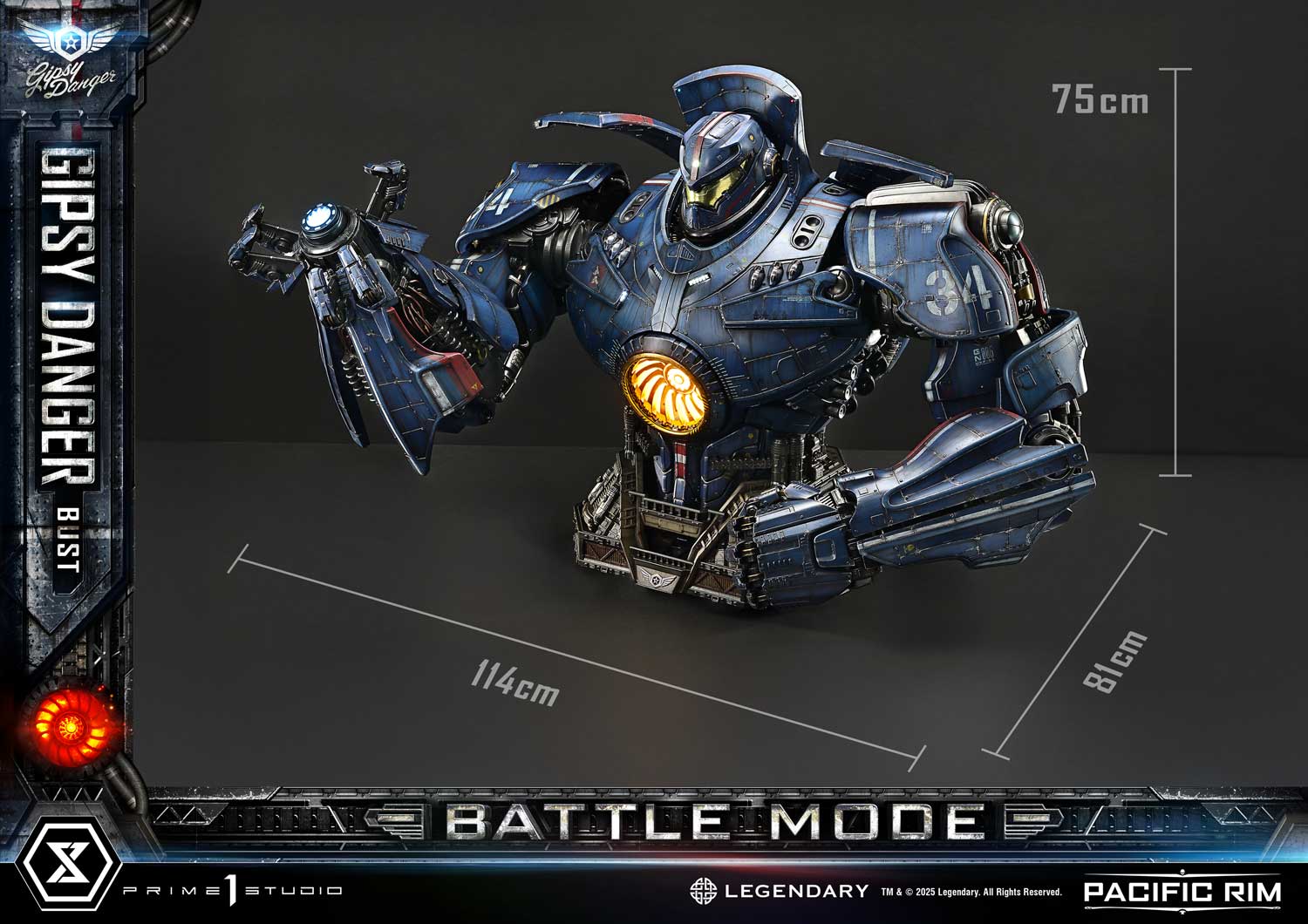PRE-ORDER Prime1 Studio - Life Size Bust Pacific Rim (Film) Gipsy Danger Battle Mode
