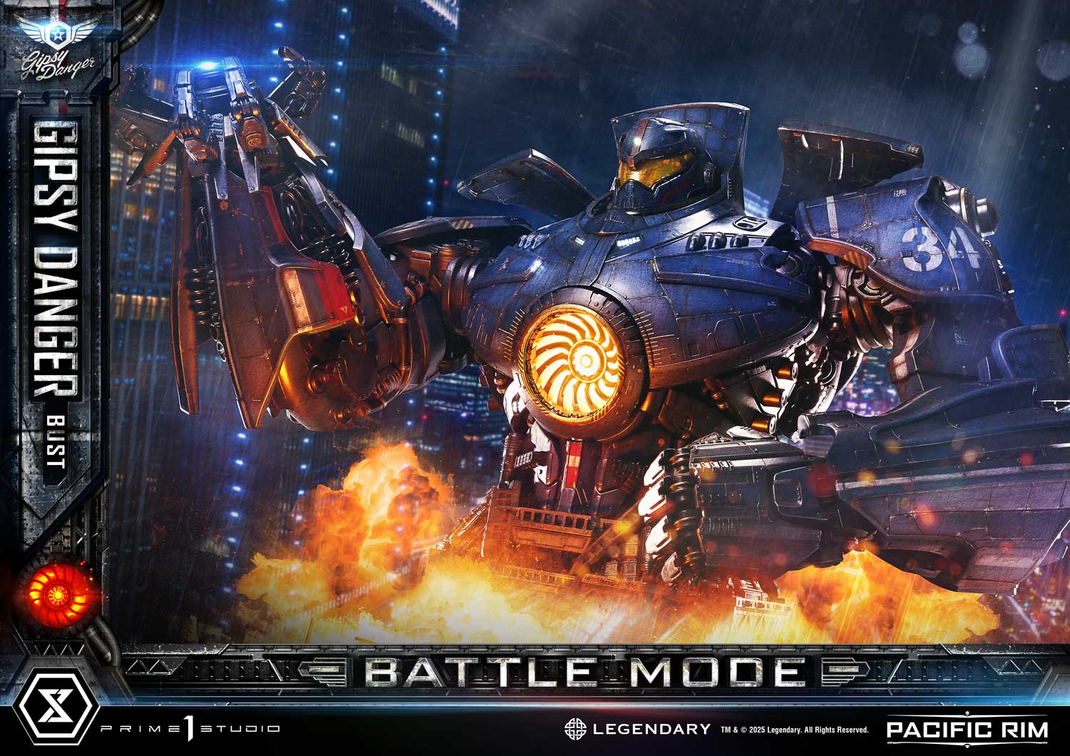 PRE-ORDER Prime1 Studio - Life Size Bust Pacific Rim (Film) Gipsy Danger Battle Mode