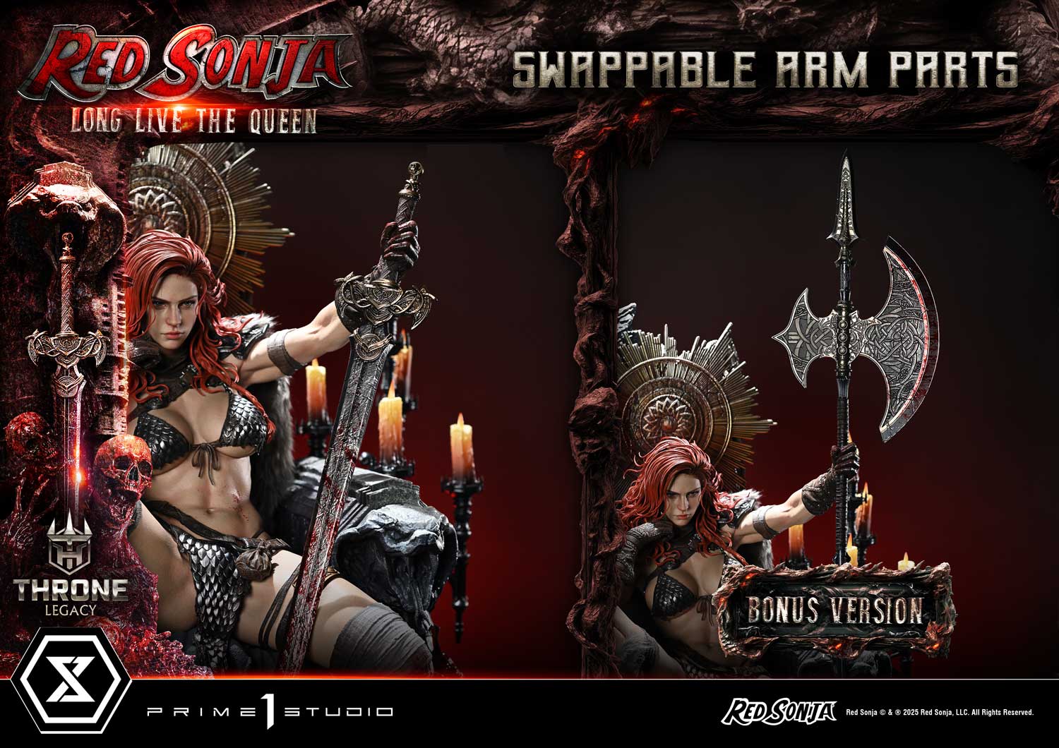 PRE-ORDER Prime 1 Statue - Throne Legacy - Red Sonja - Red Sonja: Long Live the Queen Bonus Version 1/3