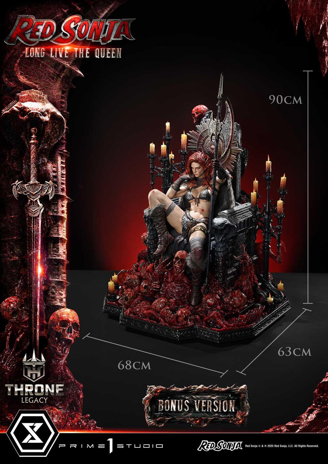 PRE-ORDER Prime 1 Statue - Throne Legacy - Red Sonja - Red Sonja: Long Live the Queen Bonus Version 1/3