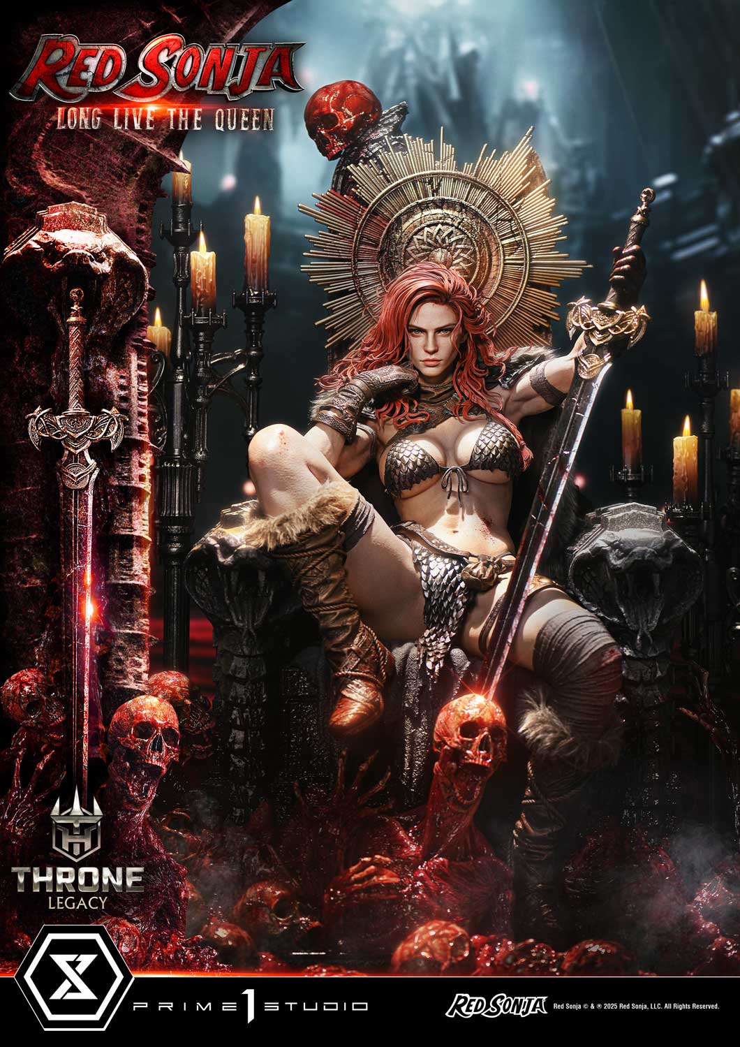 PRE-ORDER Prime 1 Statue - Throne Legacy - Red Sonja - Red Sonja: Long Live the Queen Bonus Version 1/3