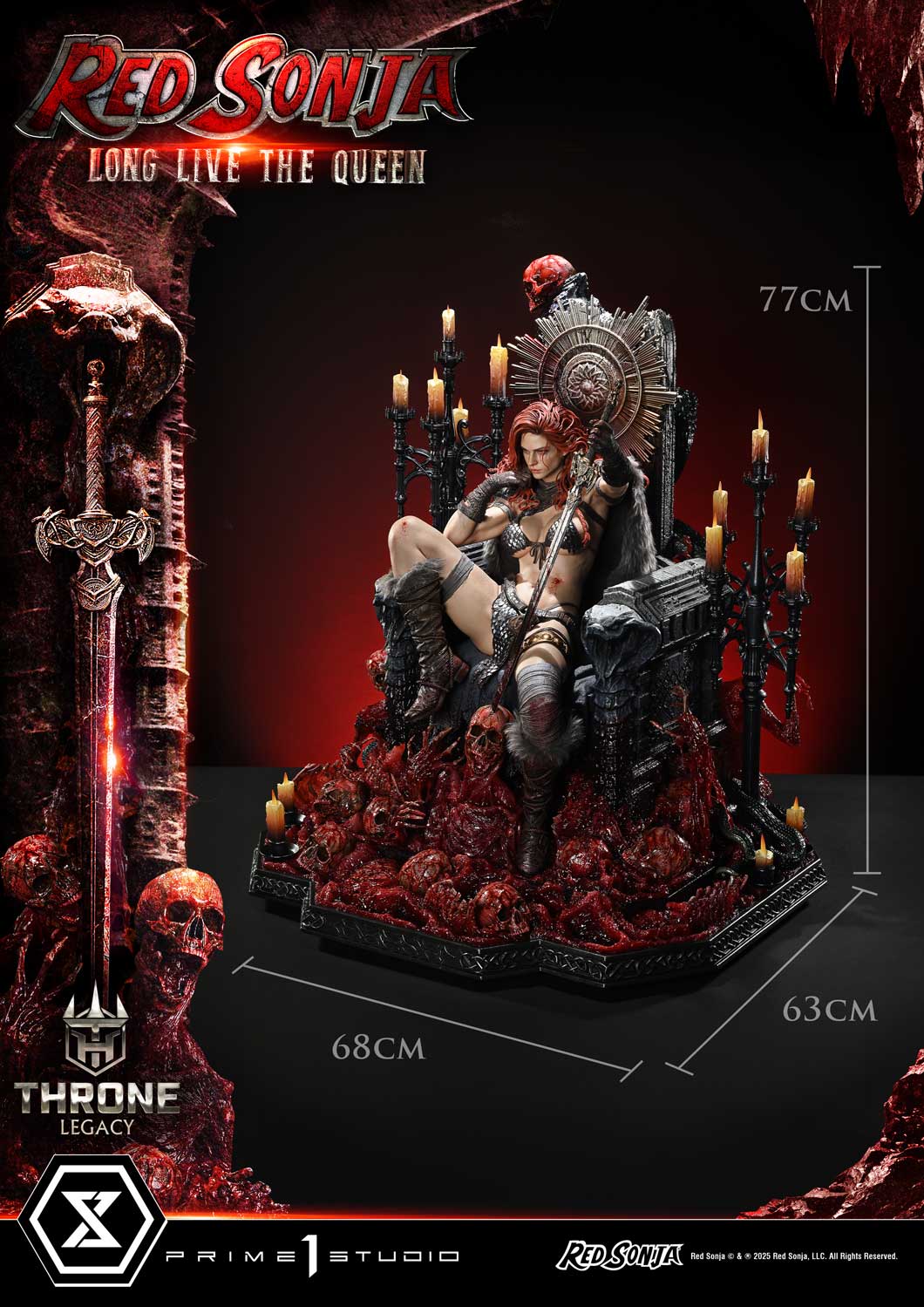 PRE-ORDER Prime 1 Statue - Throne Legacy - Red Sonja - Red Sonja: Long Live the Queen Bonus Version 1/3