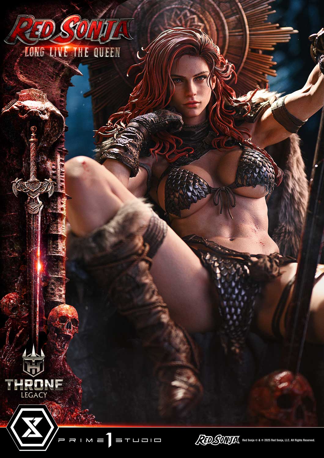 PRE-ORDER Prime 1 Statue - Throne Legacy - Red Sonja - Red Sonja: Long Live the Queen Bonus Version 1/3
