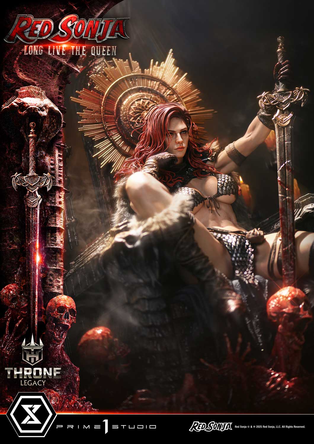 PRE-ORDER Prime 1 Statue - Throne Legacy - Red Sonja - Red Sonja: Long Live the Queen Bonus Version 1/3