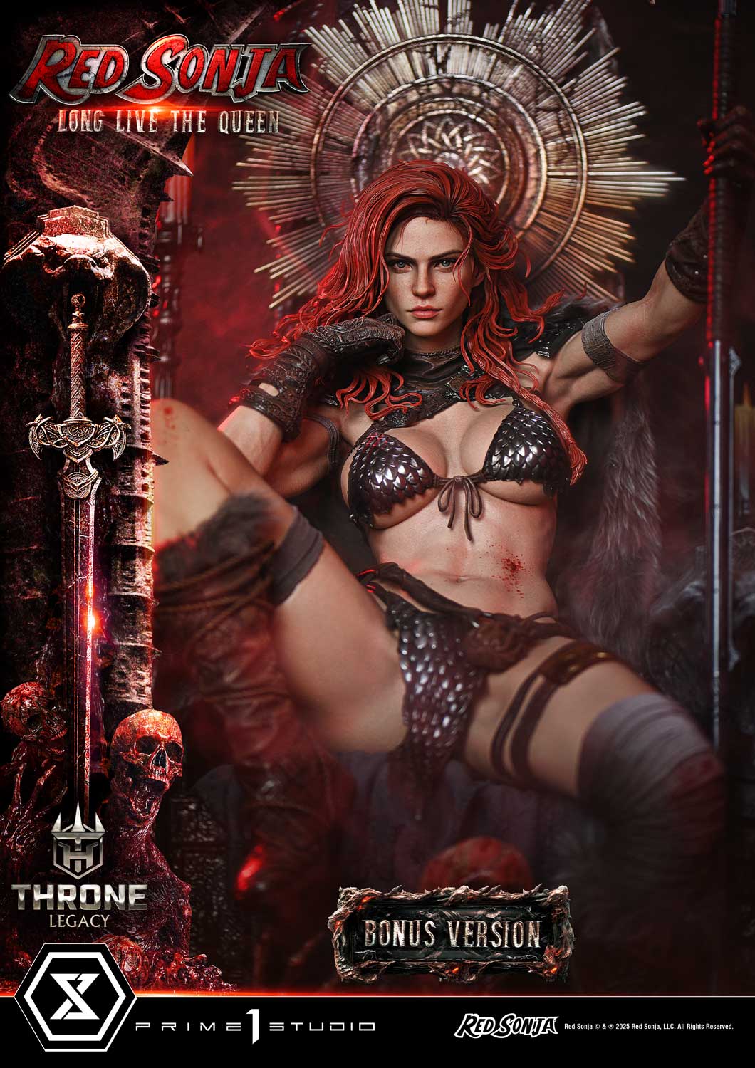PRE-ORDER Prime 1 Statue - Throne Legacy - Red Sonja - Red Sonja: Long Live the Queen Bonus Version 1/3