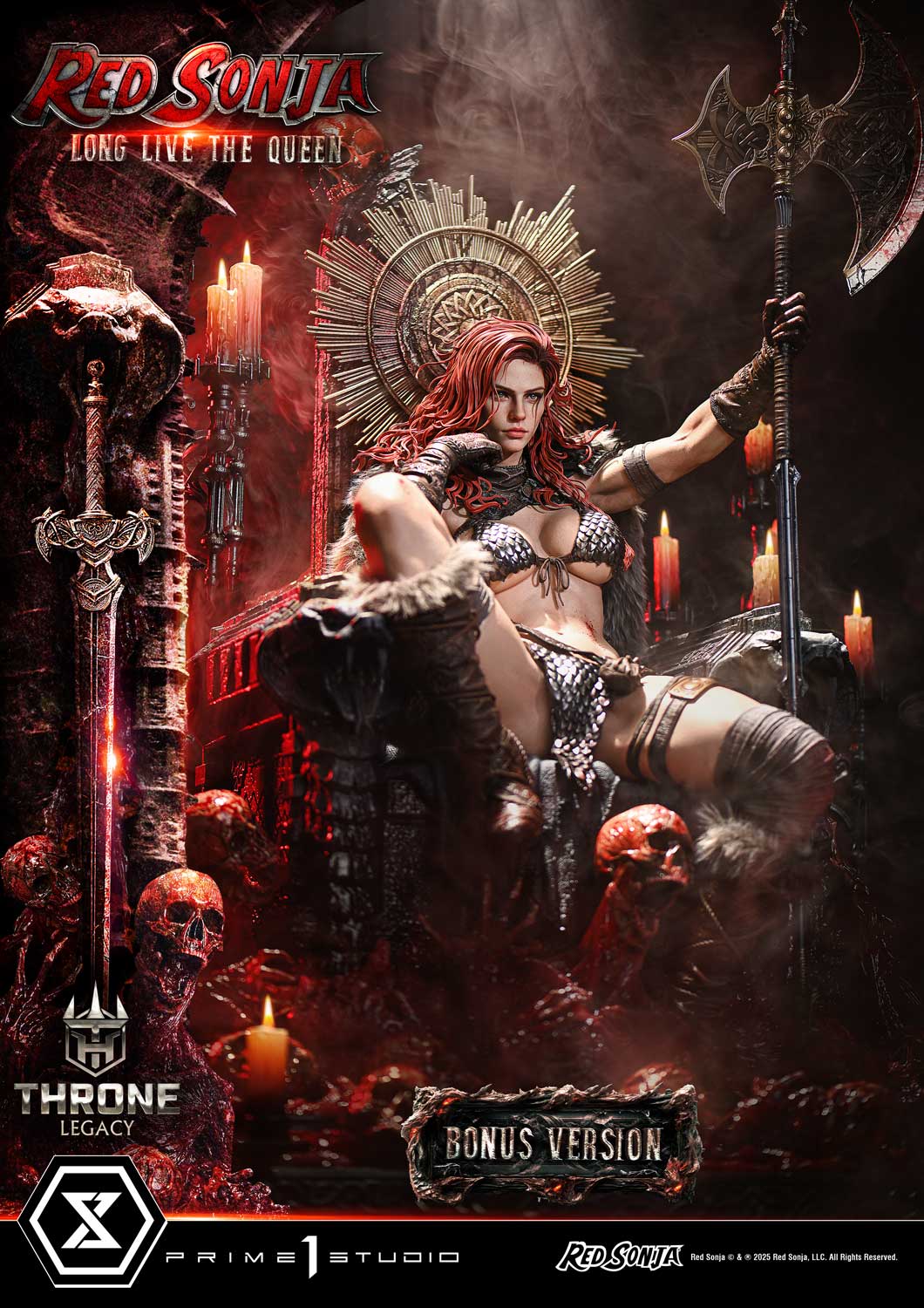 PRE-ORDER Prime 1 Statue - Throne Legacy - Red Sonja - Red Sonja: Long Live the Queen Bonus Version 1/3