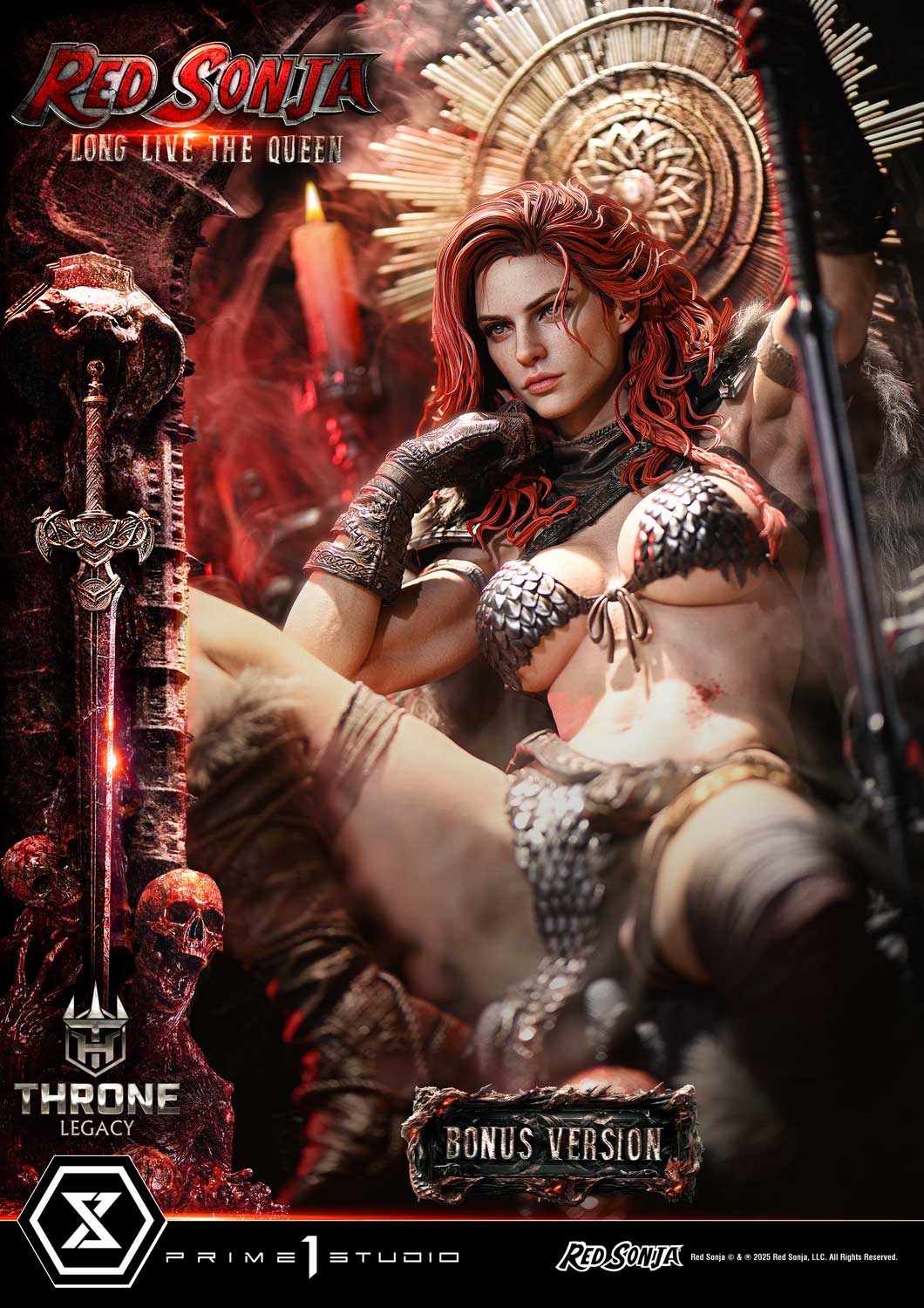 PRE-ORDER Prime 1 Statue - Throne Legacy - Red Sonja - Red Sonja: Long Live the Queen Bonus Version 1/3