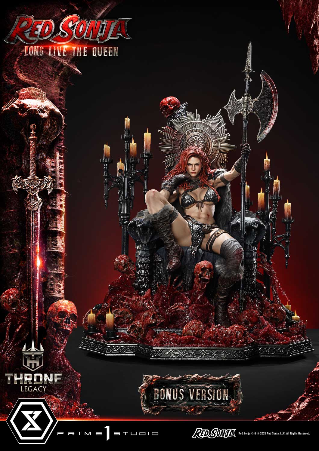 PRE-ORDER Prime 1 Statue - Throne Legacy - Red Sonja - Red Sonja: Long Live the Queen Bonus Version 1/3