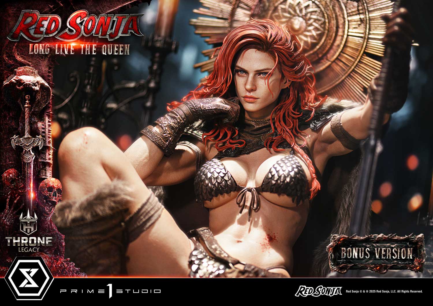 PRE-ORDER Prime 1 Statue - Throne Legacy - Red Sonja - Red Sonja: Long Live the Queen Bonus Version 1/3