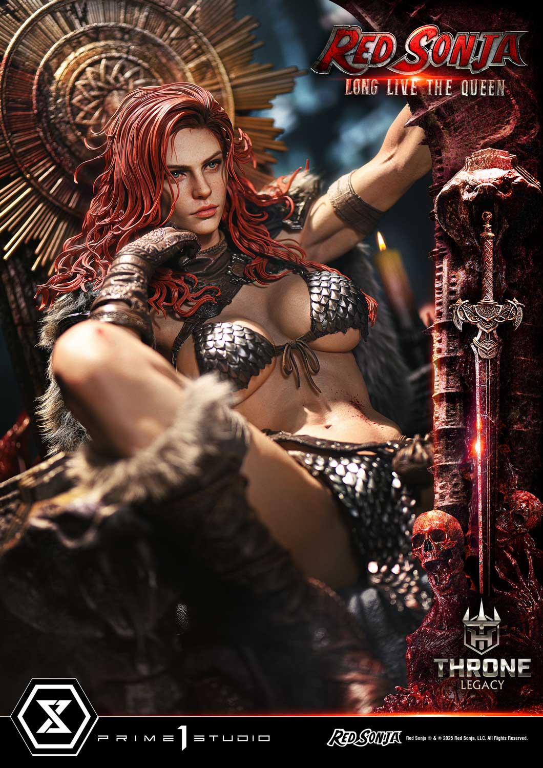 PRE-ORDER Prime 1 Statue - Throne Legacy - Red Sonja - Red Sonja: Long Live the Queen Bonus Version 1/3