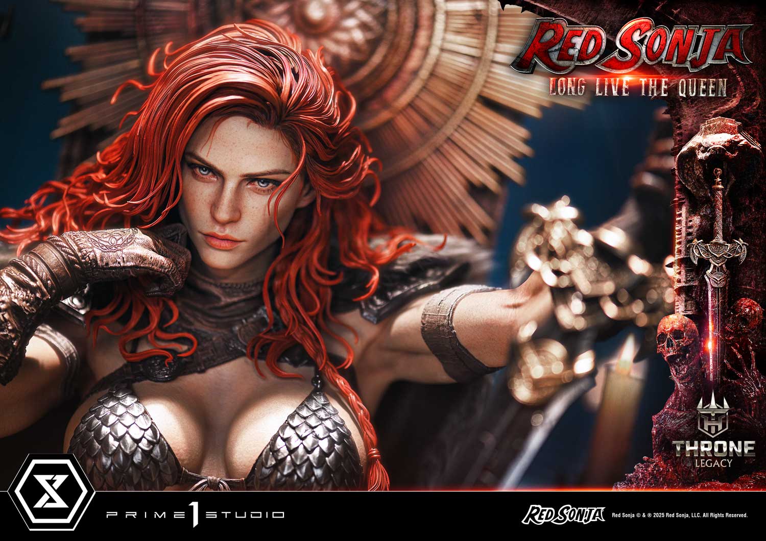 PRE-ORDER Prime 1 Statue - Throne Legacy - Red Sonja - Red Sonja: Long Live the Queen Bonus Version 1/3