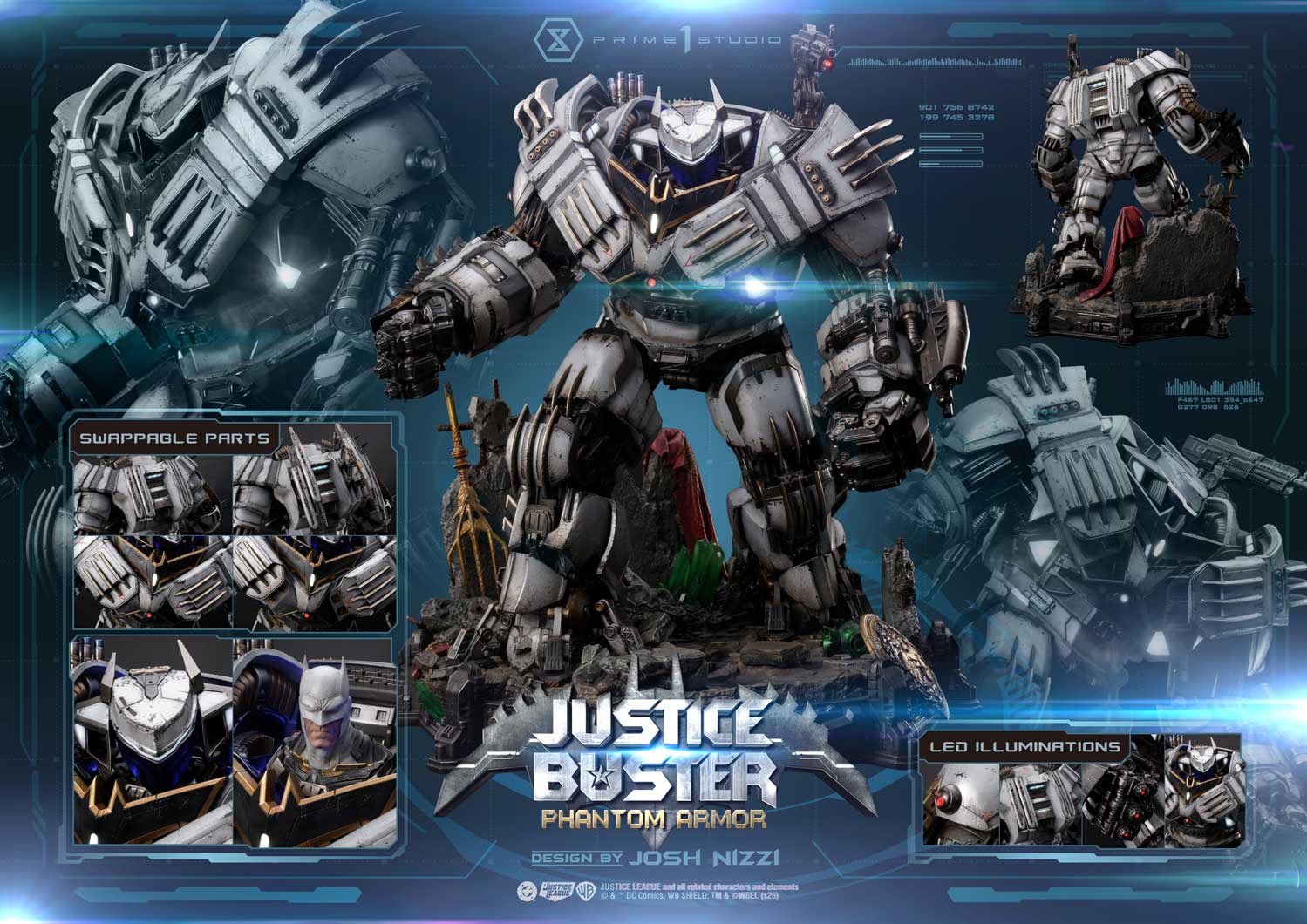 PRE-ORDER Prime 1 Studio - Ultimate Museum Masterline - Justice League (Comics) - Justice Buster: Phantom Armor (Design By Josh Nizzi)