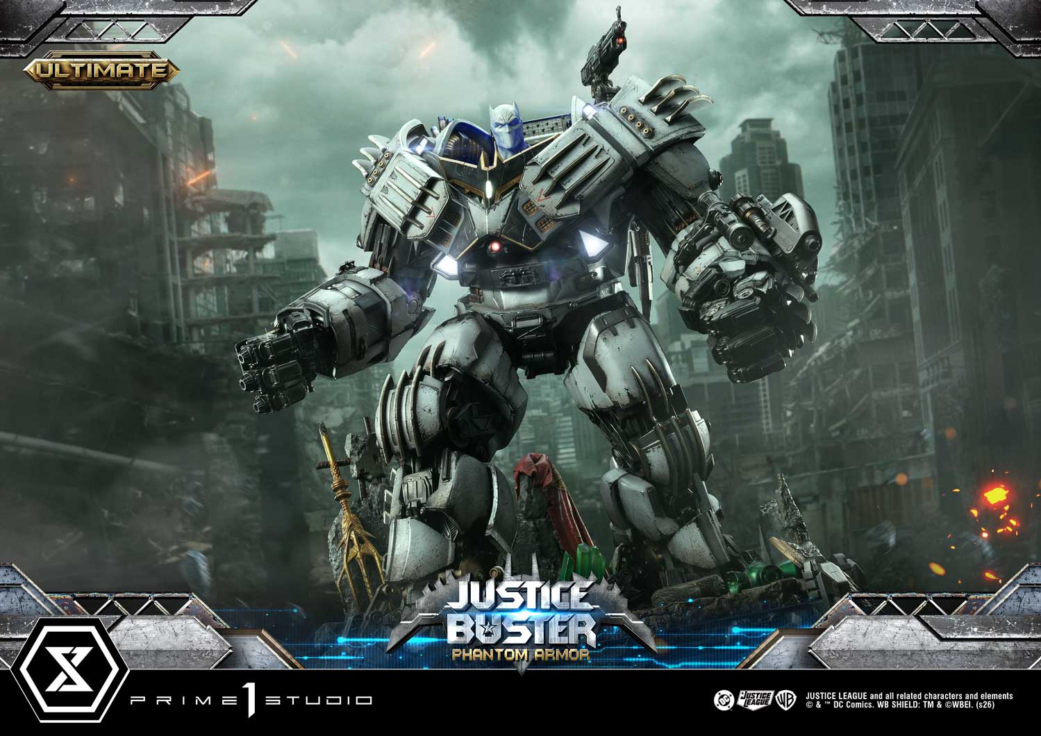 PRE-ORDER Prime 1 Studio - Ultimate Museum Masterline - Justice League (Comics) - Justice Buster: Phantom Armor (Design By Josh Nizzi) Ultimate Bonus Version