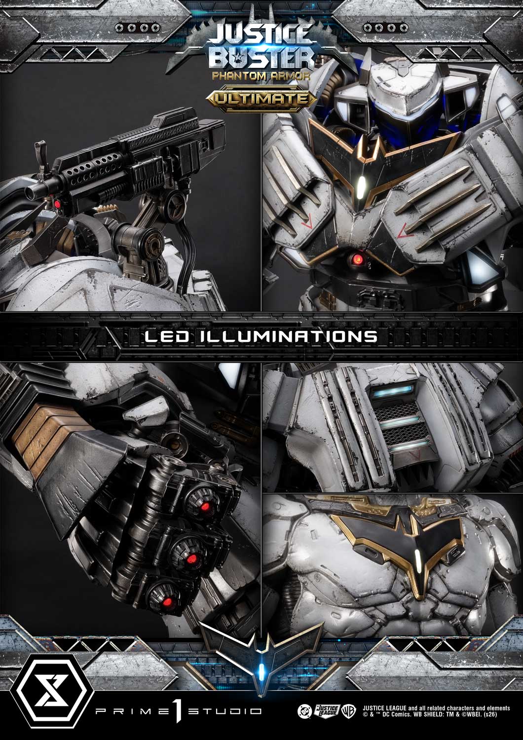 PRE-ORDER Prime 1 Studio - Ultimate Museum Masterline - Justice League (Comics) - Justice Buster: Phantom Armor (Design By Josh Nizzi) Ultimate Bonus Version