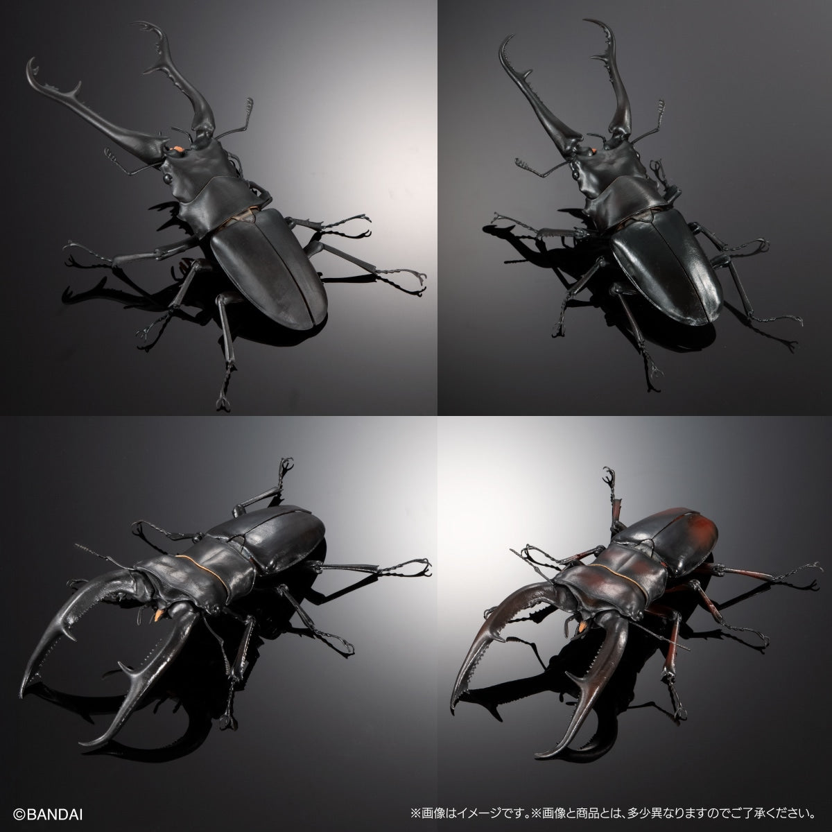 IN-STOCK Bandai - The Diversity of Life on Earth - Giraffe Stag Beetle and Mandibular Stag Beetle Display Stand Set [Box of 4]