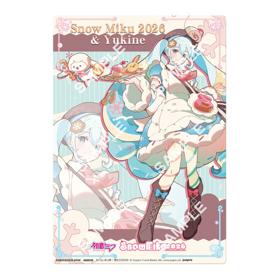 BACK-ORDER Bandai - [Jumbo Carddass/Flat Gashapon] Hatsune Miku Snow Miku 2026 Clear Visual Poster [Set of 12] [JP]