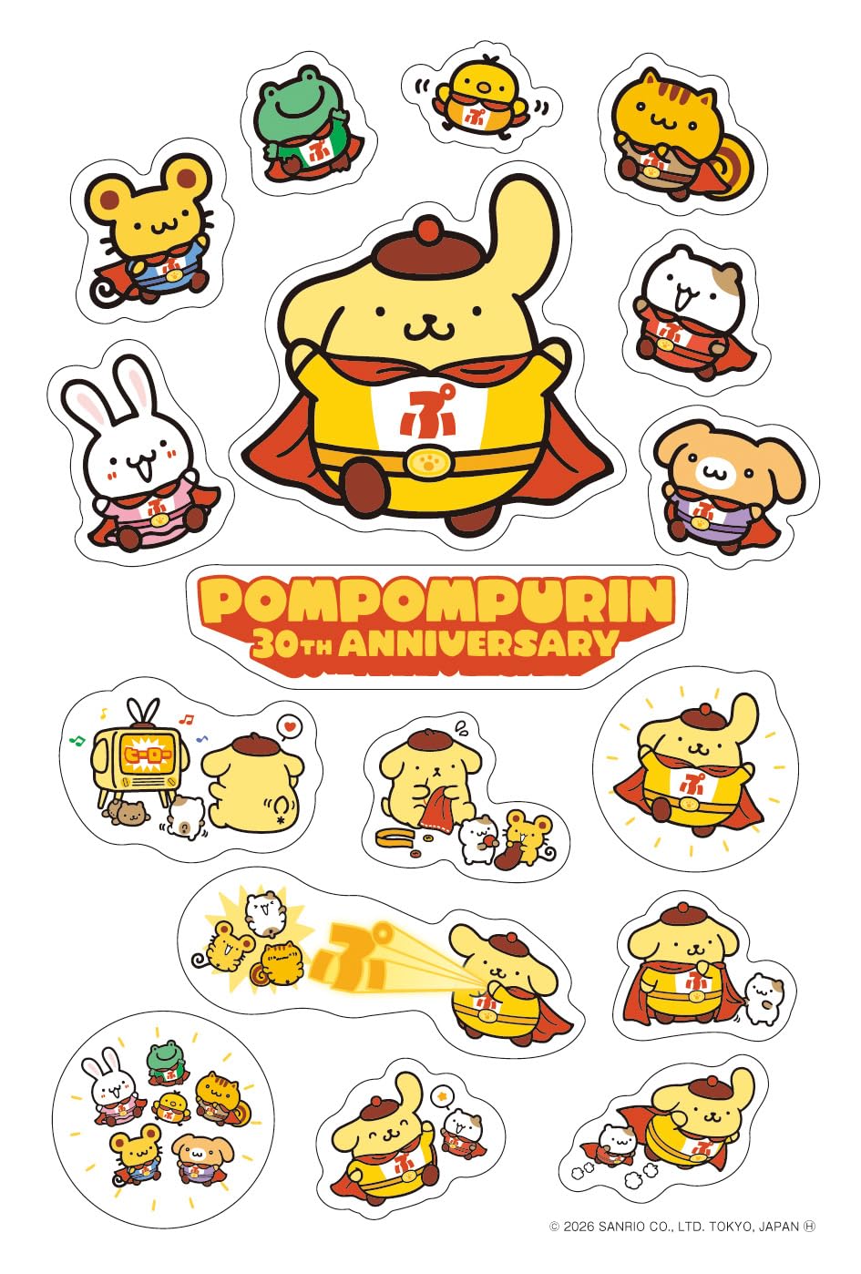 SPECIAL ORDER Pia - Sanrio: Pompompurin 30th Anniversary: Pompom Hero Mascot [JP]