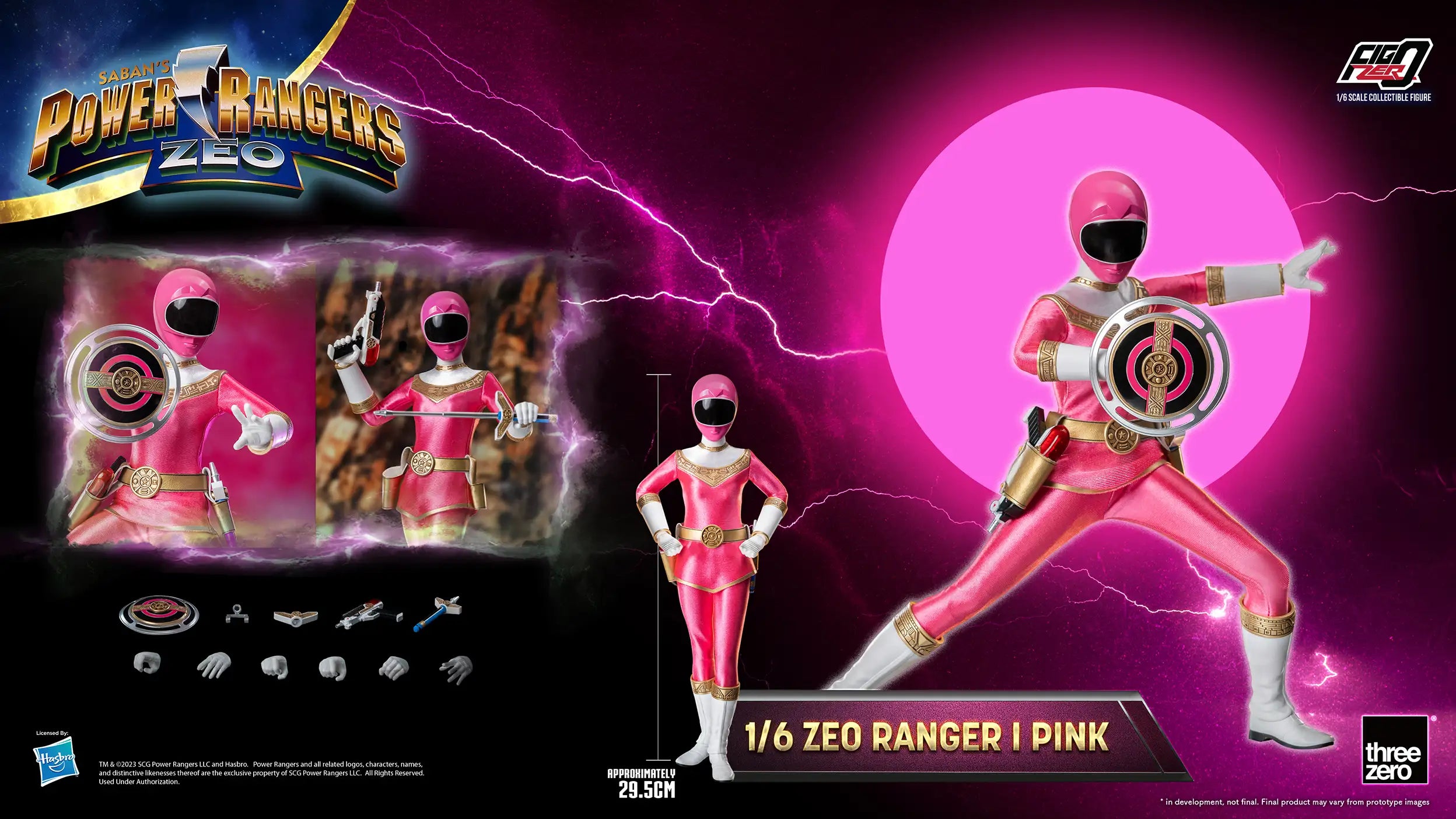 PRE-ORDER threezero - FigZero - Power Rangers Zeo - Zeo Ranger I Pink 1/6