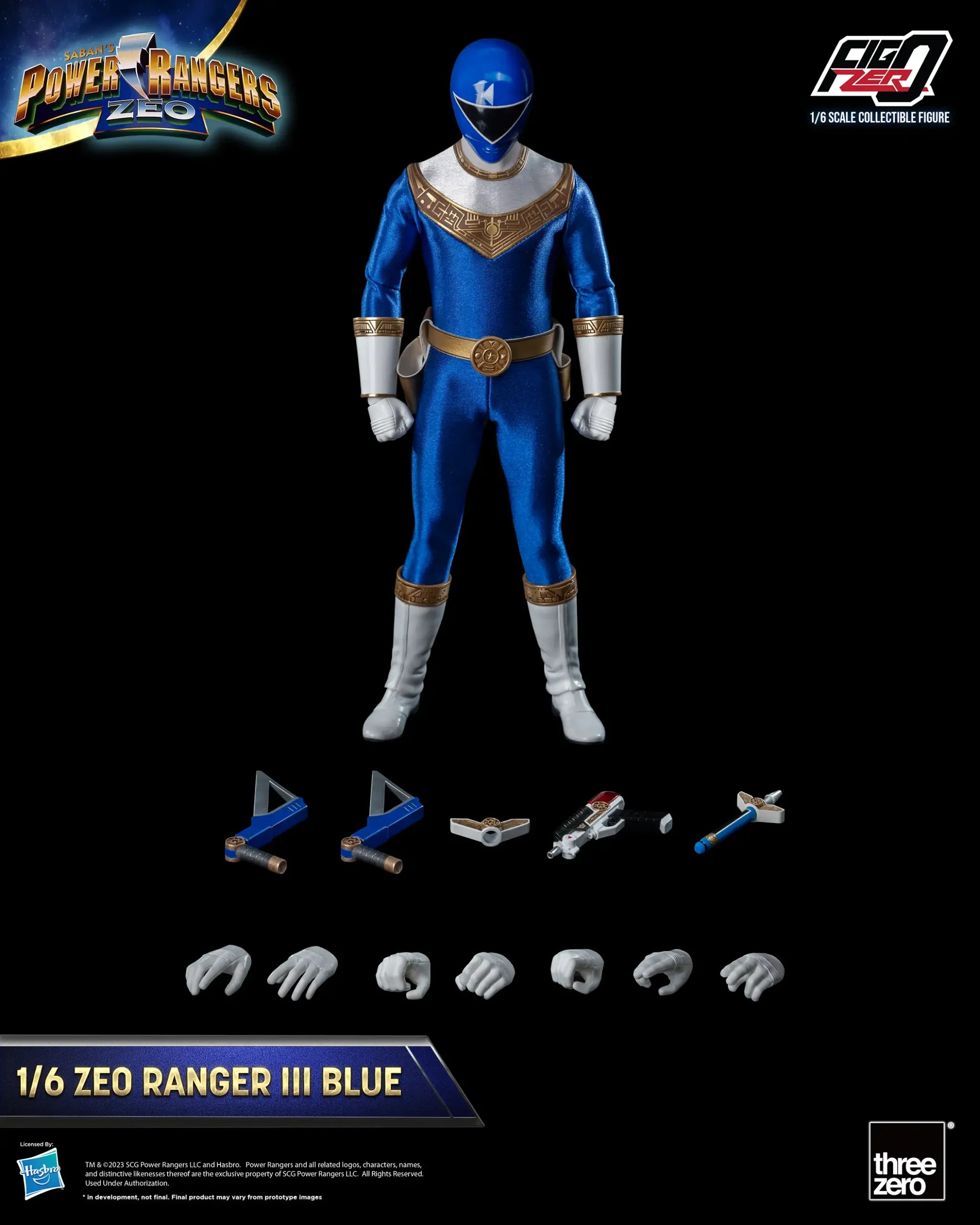 PRE-ORDER threezero - FigZero - Power Rangers Zeo - Zeo Ranger III Blue 1/6