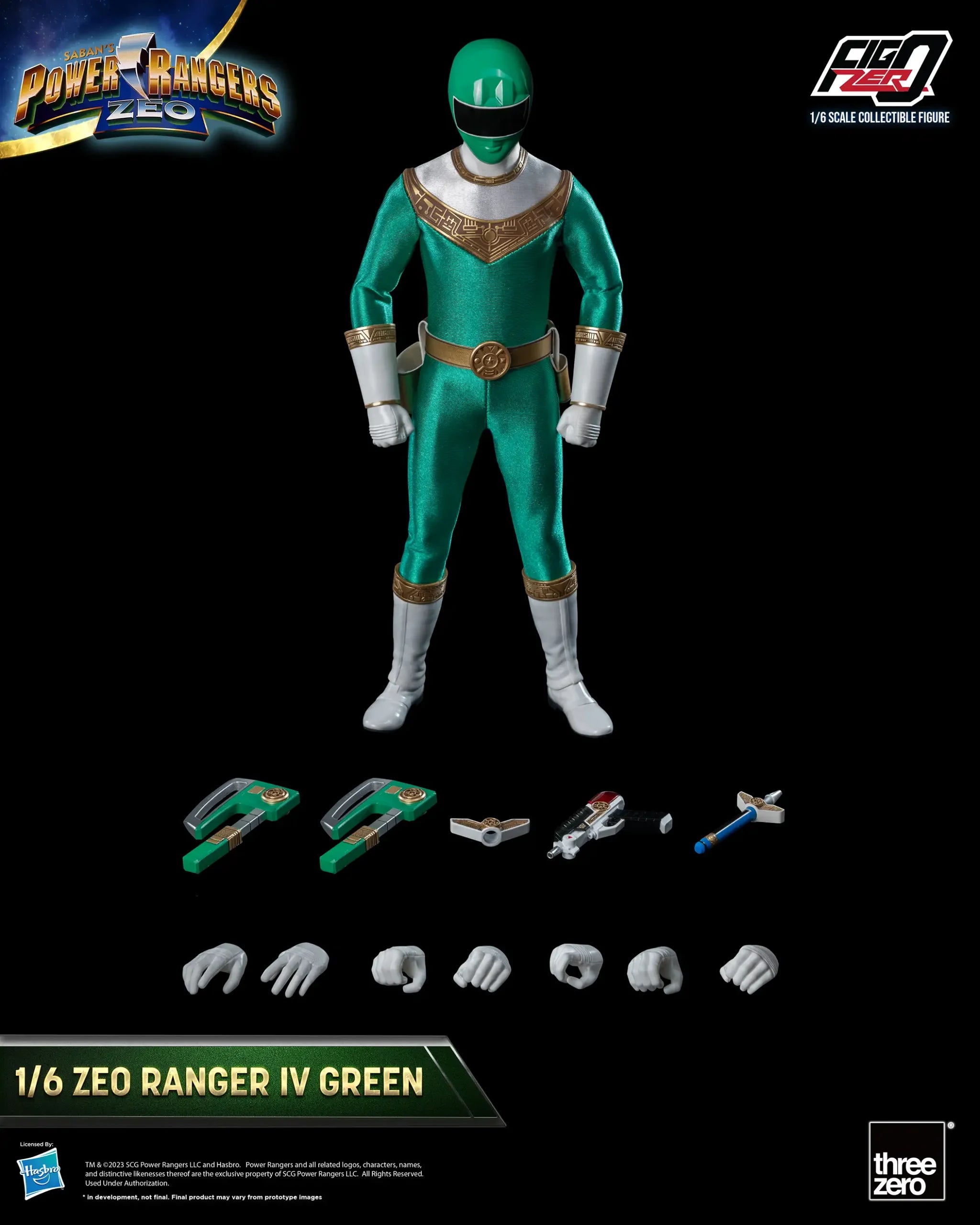 PRE-ORDER threezero - FigZero - Power Rangers Zeo - Zeo Ranger IV Green 1/6