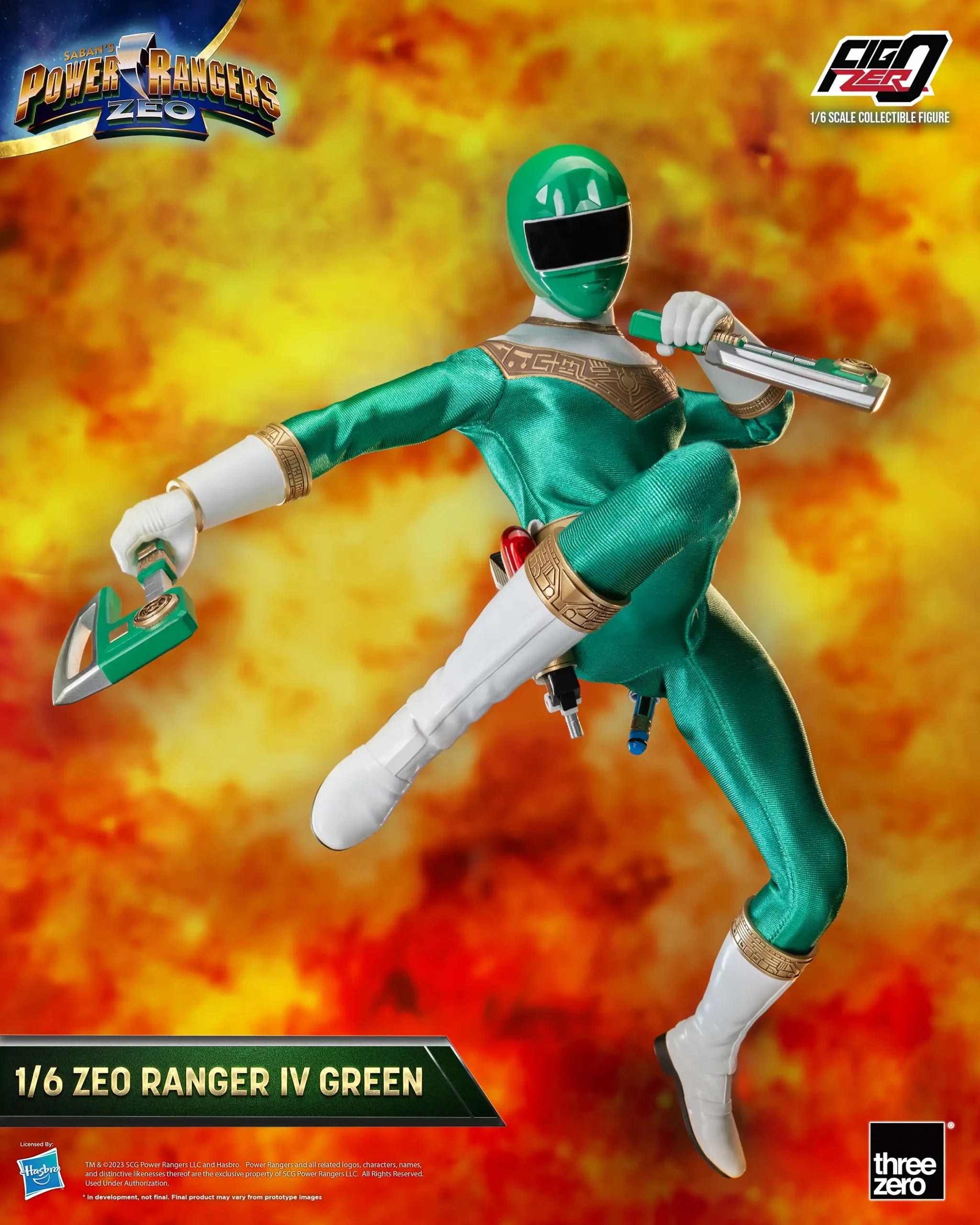 PRE-ORDER threezero - FigZero - Power Rangers Zeo - Zeo Ranger IV Green 1/6