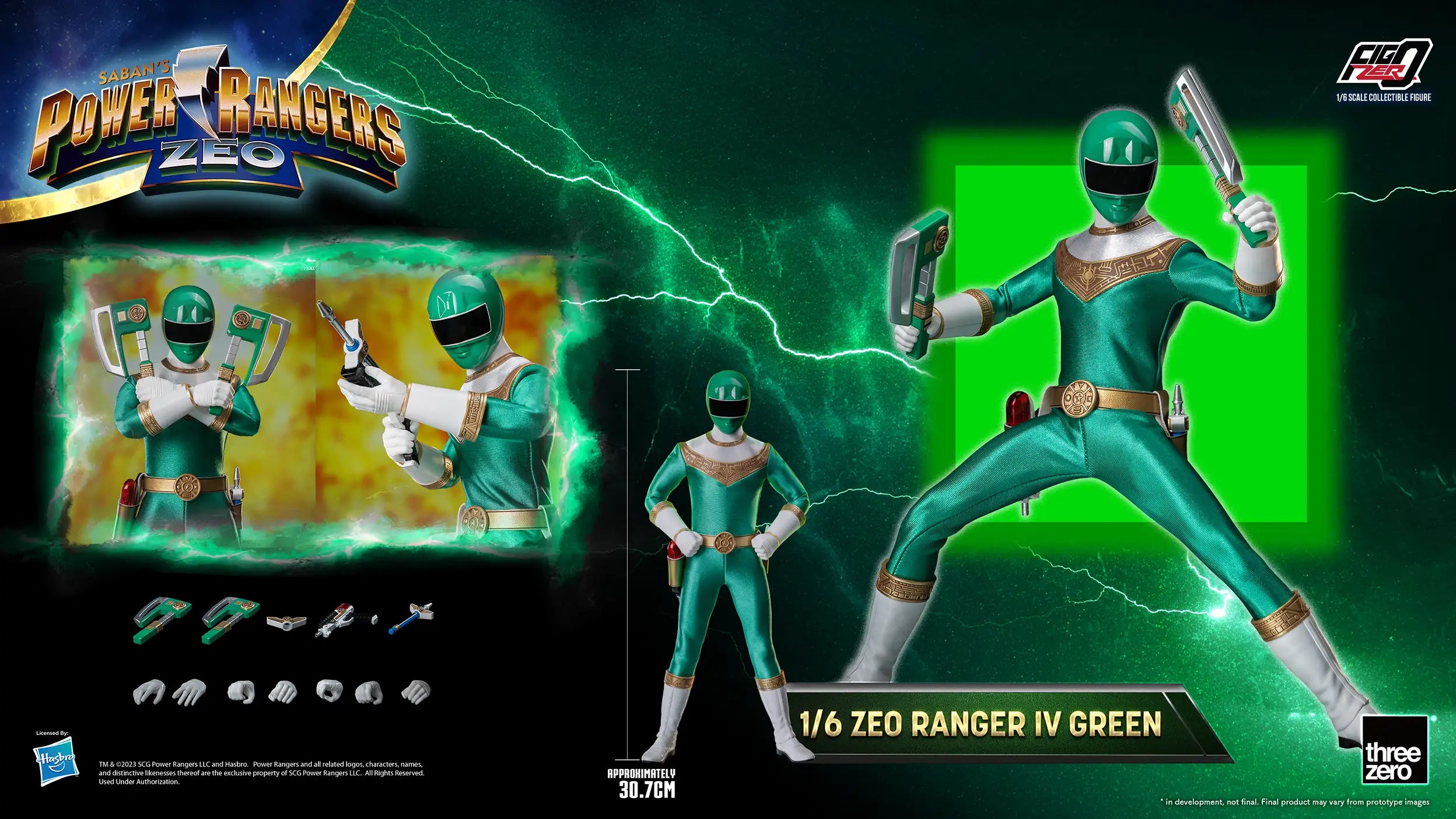 PRE-ORDER threezero - FigZero - Power Rangers Zeo - Zeo Ranger IV Green 1/6