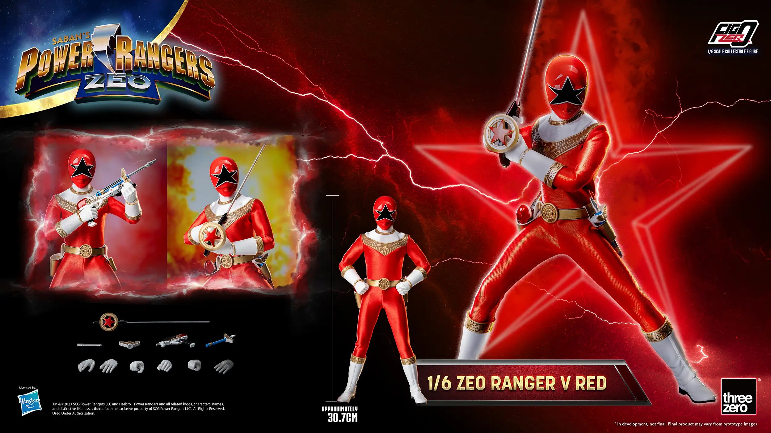 PRE-ORDER threezero - FigZero - Power Rangers Zeo - Zeo Ranger V Red 1/6