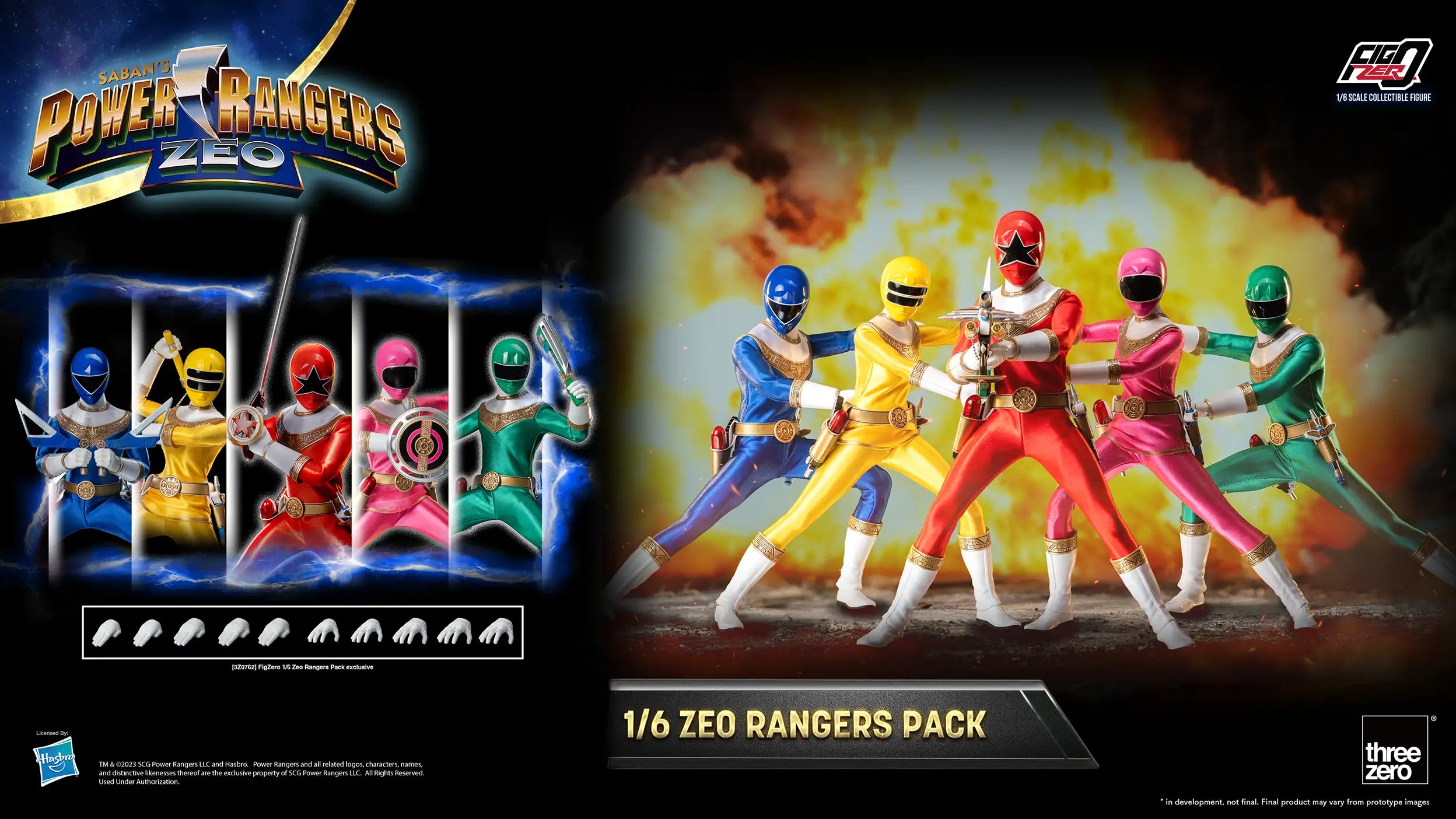 PRE-ORDER threezero - FigZero - Power Rangers Zeo - Zeo Rangers Pack 1/6