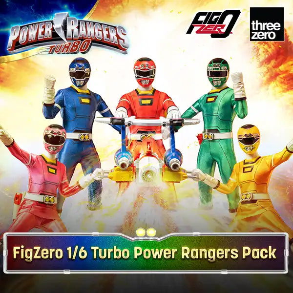 PRE-ORDER threezero - FigZero - Power Rangers Turbo - Turbo Power Rangers Pack