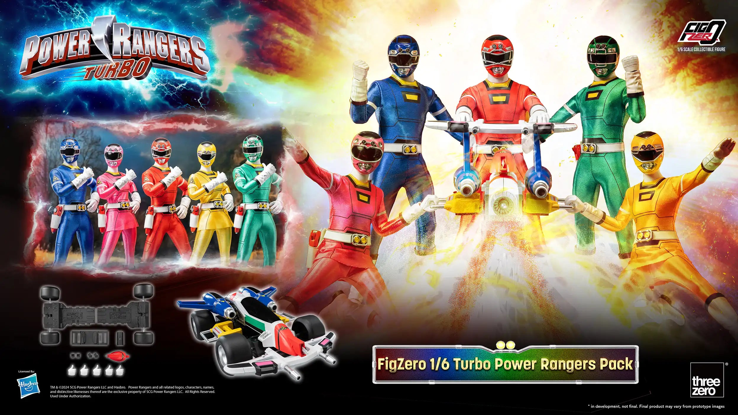 PRE-ORDER threezero - FigZero - Power Rangers Turbo - Turbo Power Rangers Pack