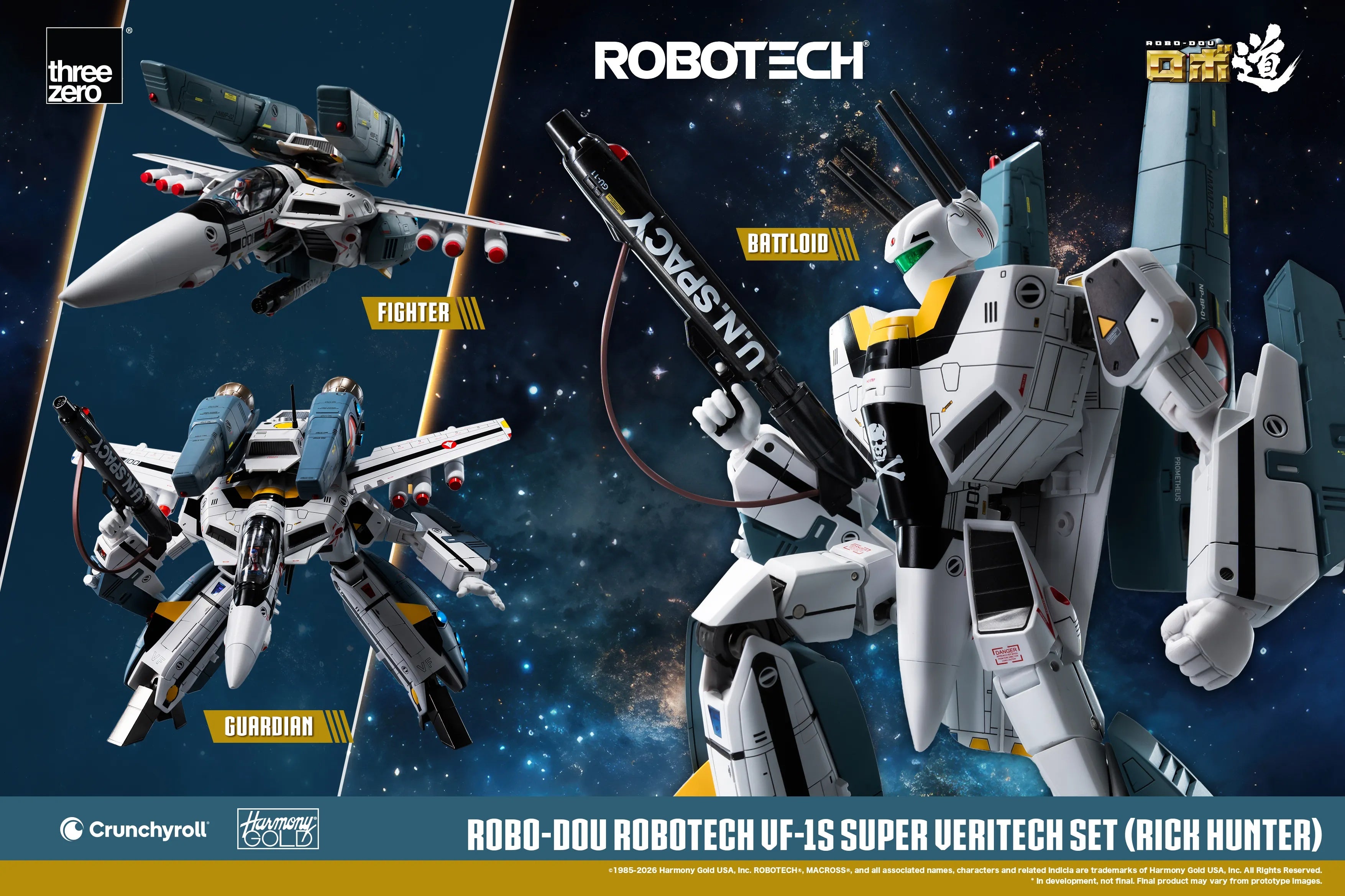 PRE-ORDER threezero - Robo-Dou - Robotech - VF-1S Super Veritech Set: Rick Hunter