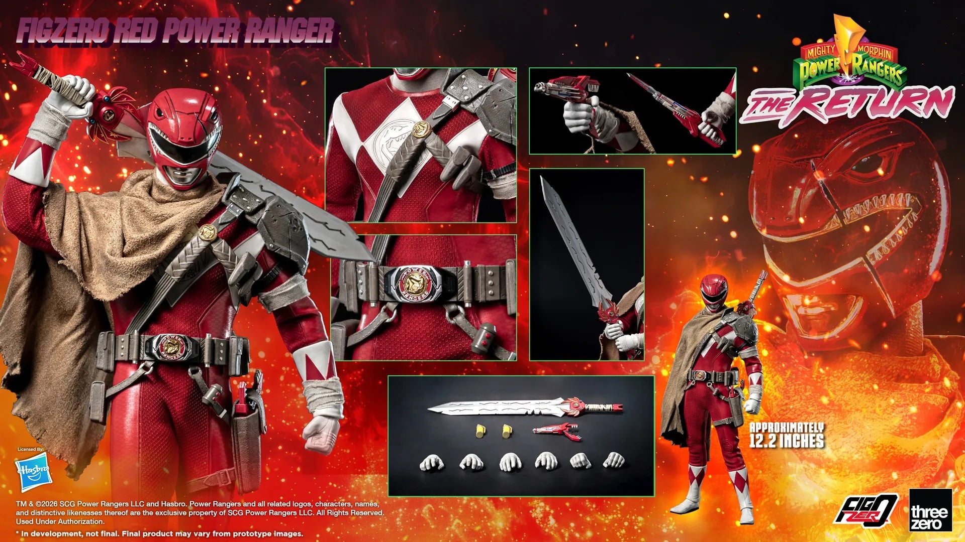 PRE-ORDER threezero - FigZero - Mighty Morphin Power Rangers: The Return - Red Power Ranger 1/6