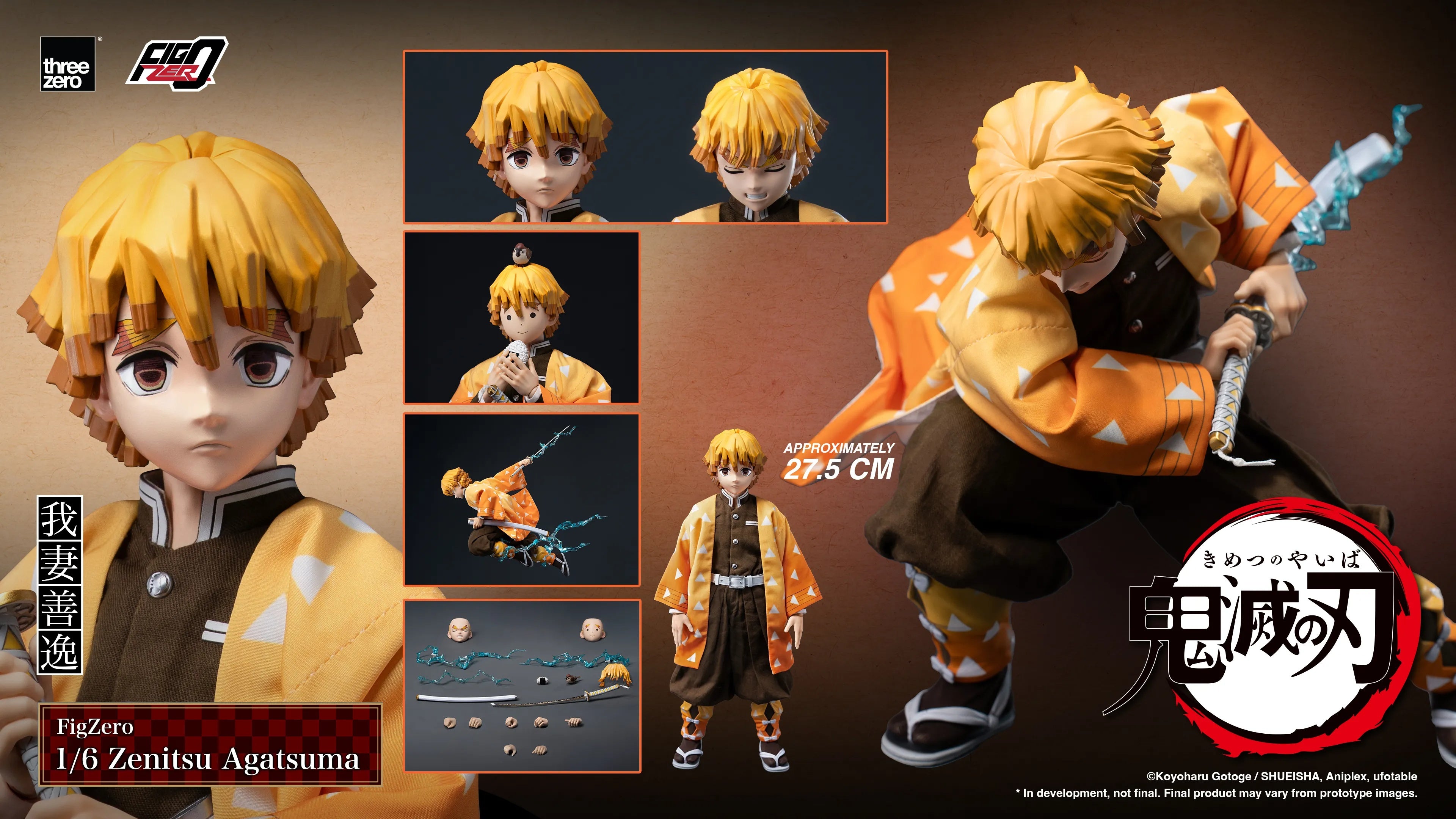 PRE-ORDER threezero - FigZero - Demon Slayer: Kimetsu no Yaiba - Zenitsu Agatsuma 1/6