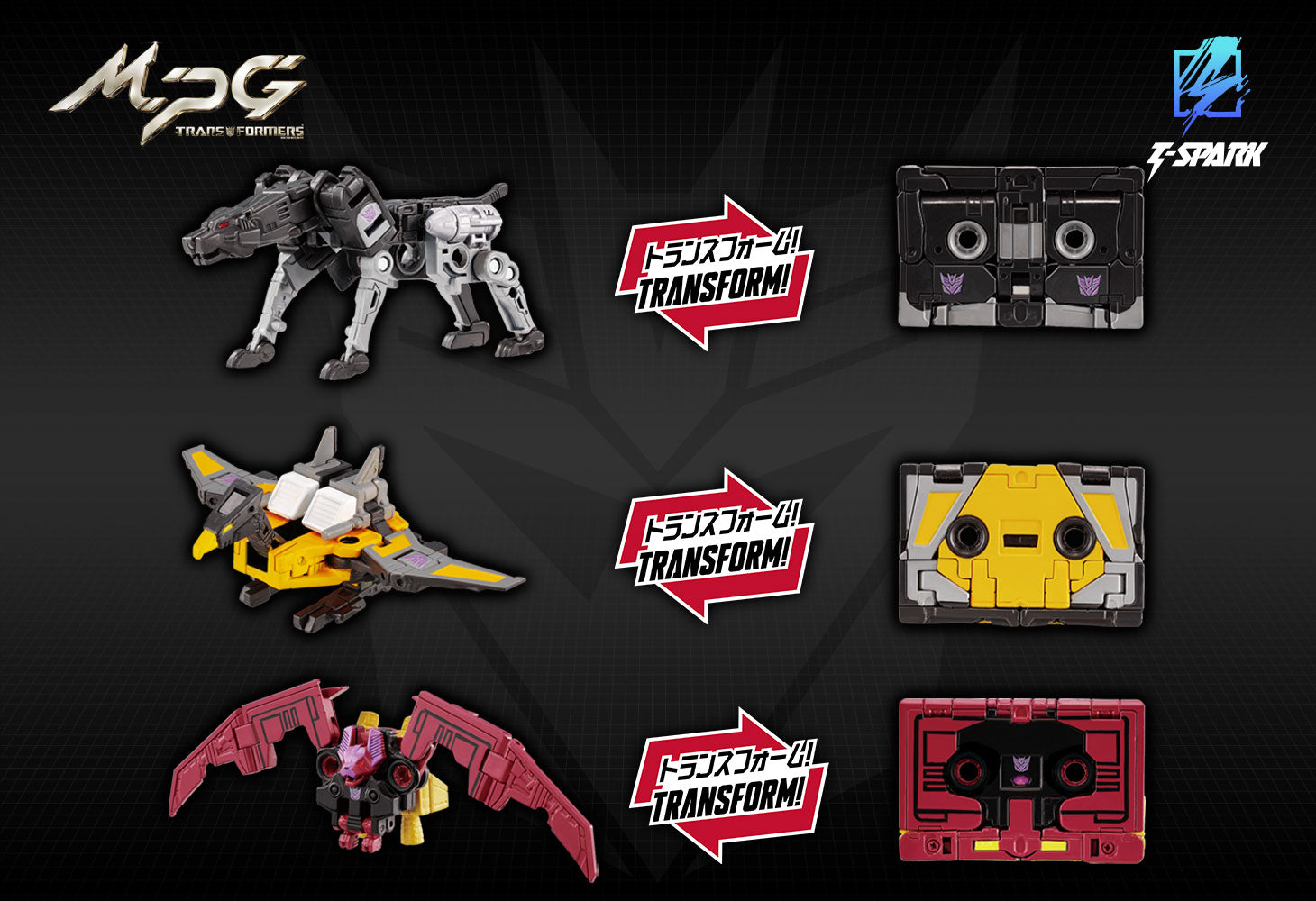 SPECIAL ORDER Takara Tomy - MPG-22 - Transformers - Ravage & Buzzsaw & Ratbat [JP]