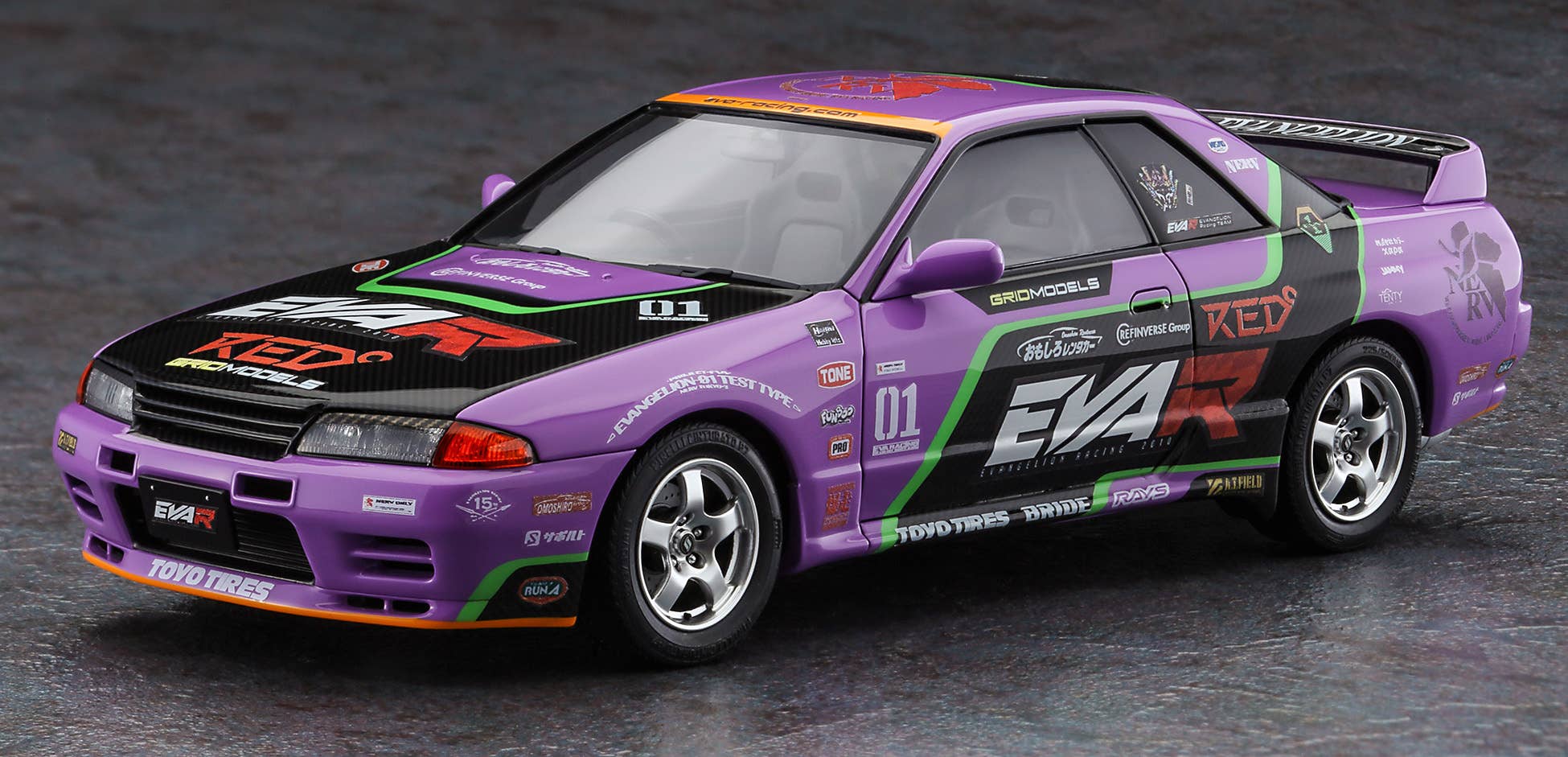 SPECIAL ORDER Hasegawa - Evangelion Racing × RED° TOKYO TOWER - EVA RT Unit-01 Skyline R32 GT-R 1/24 [JP]