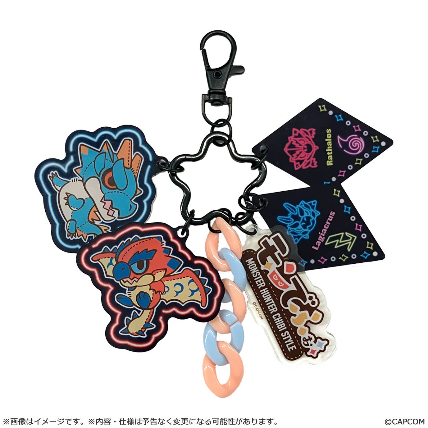 SPECIAL ORDER Capcom - Monster Hunter MonDefo Jarajara Acrylic Keychain - Rathalos & Lagiacrus [JP]