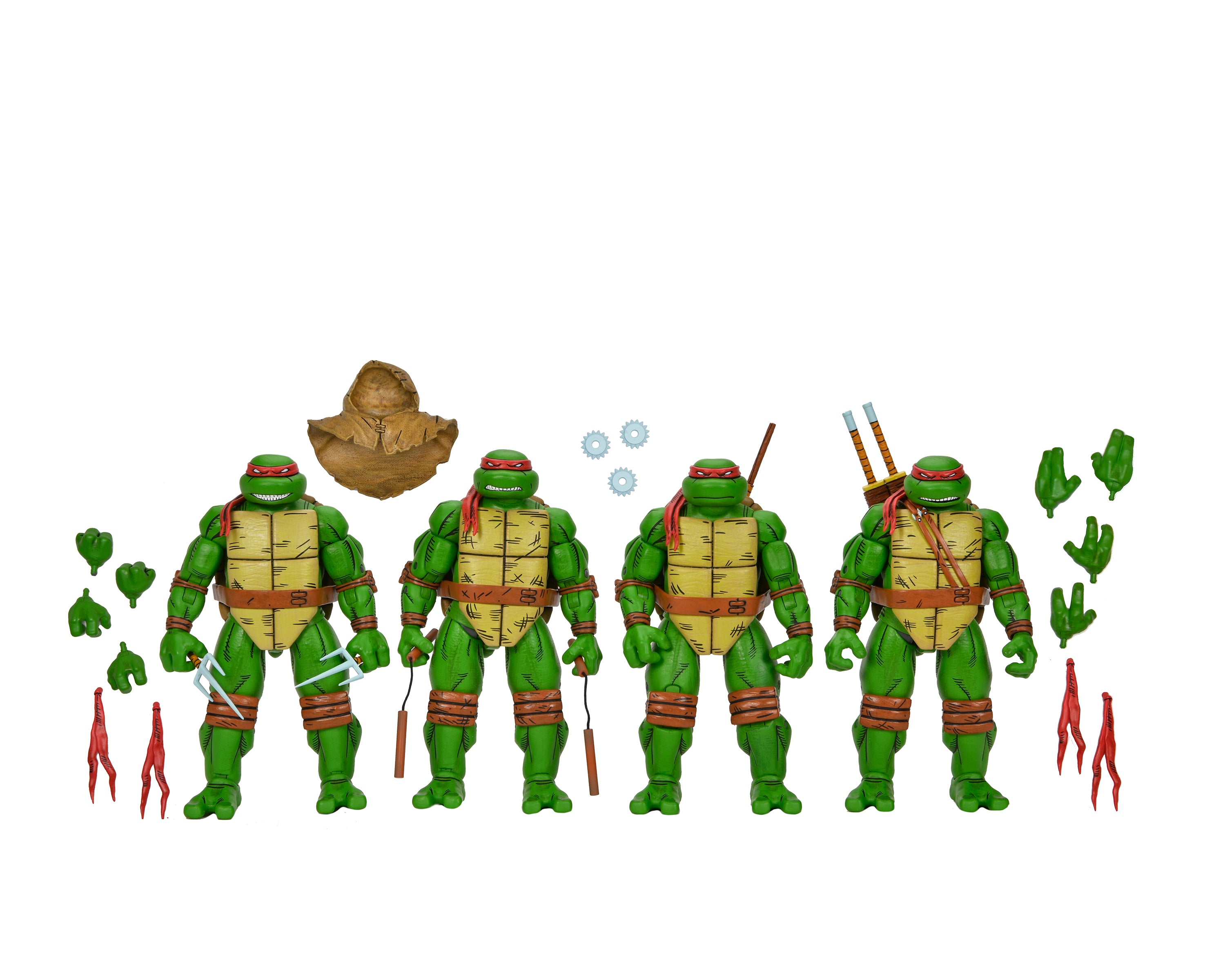 PRE-ORDER NECA - 7-inch Action Figure - TMNT Mirage Comics - Leonardo, Raphael, Michelangelo & Donatello 4-Pack