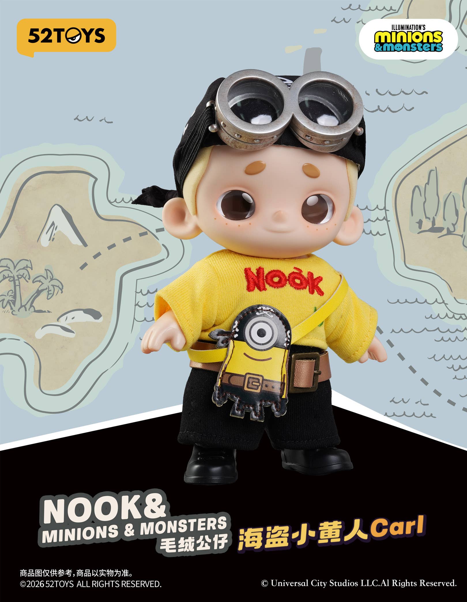 SPECIAL ORDER 52Toys - NOOK & Minions & Monsters Plush Figure - Pirate Minion Carl [JP]