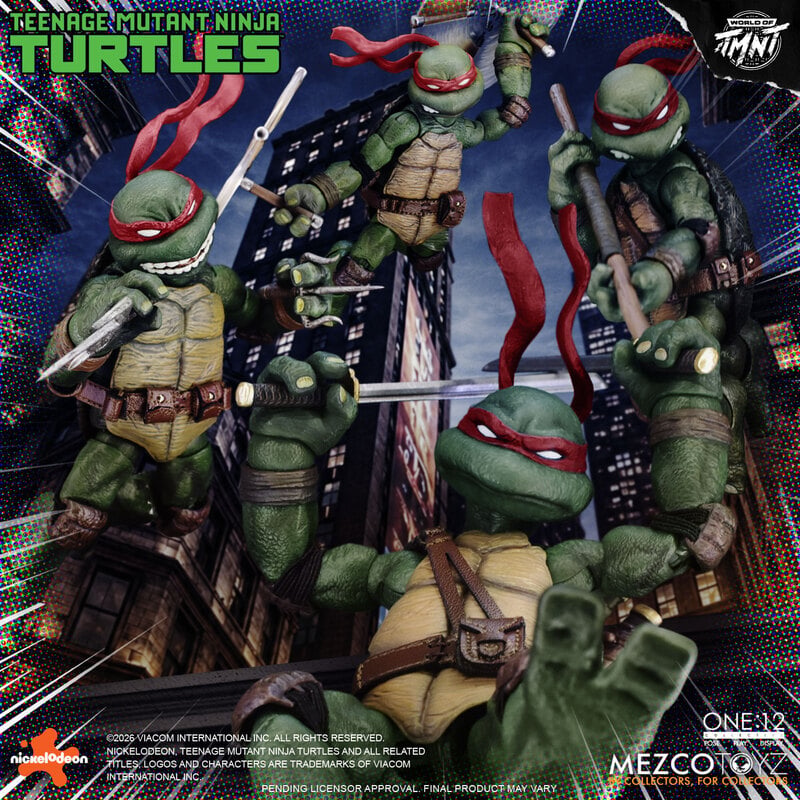 PRE-ORDER Mezco Toyz - One:12 Collective - Teenage Mutant Ninja Turtles - Teenage Mutant Ninja Turtles Boxed Set 1/12