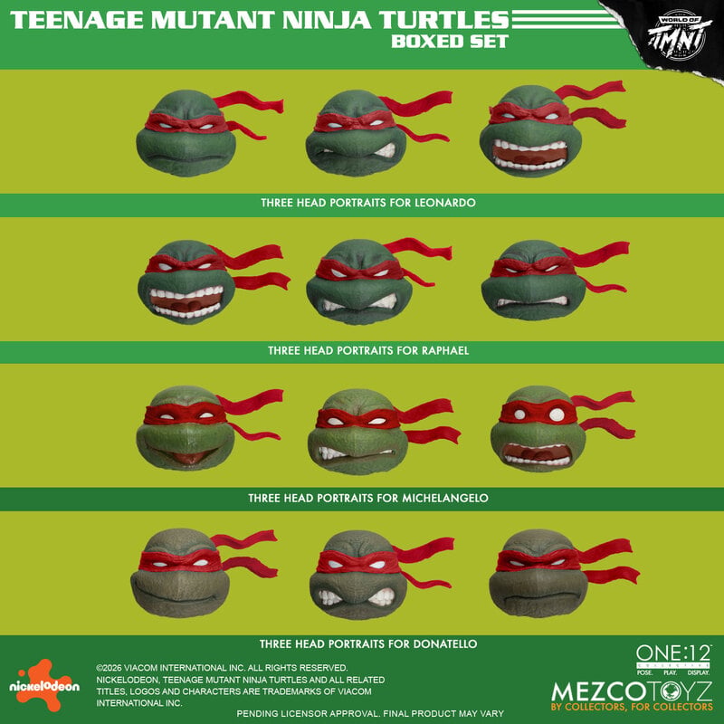 PRE-ORDER Mezco Toyz - One:12 Collective - Teenage Mutant Ninja Turtles - Teenage Mutant Ninja Turtles Boxed Set 1/12