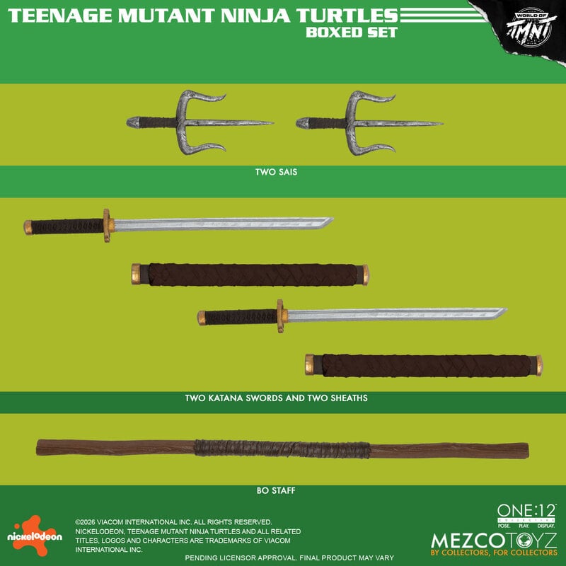 PRE-ORDER Mezco Toyz - One:12 Collective - Teenage Mutant Ninja Turtles - Teenage Mutant Ninja Turtles Boxed Set 1/12