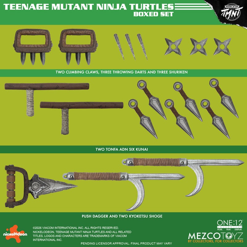 PRE-ORDER Mezco Toyz - One:12 Collective - Teenage Mutant Ninja Turtles - Teenage Mutant Ninja Turtles Boxed Set 1/12
