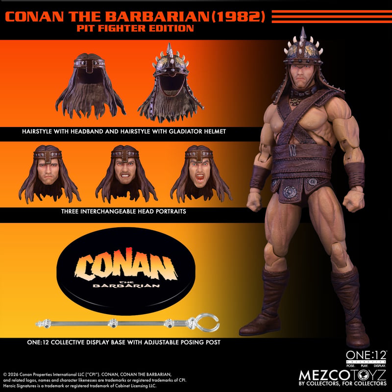 PRE-ORDER Mezco Toyz - One:12 Collective - Conan The Barbarian 1982 - Conan: Pit Fighter Edition 1/12
