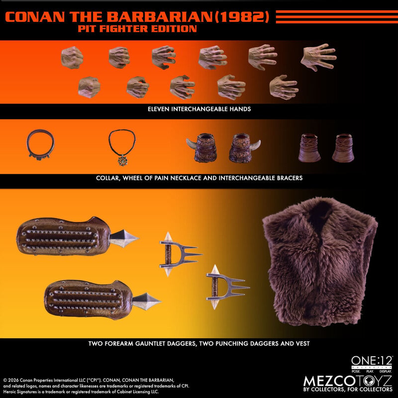 PRE-ORDER Mezco Toyz - One:12 Collective - Conan The Barbarian 1982 - Conan: Pit Fighter Edition 1/12