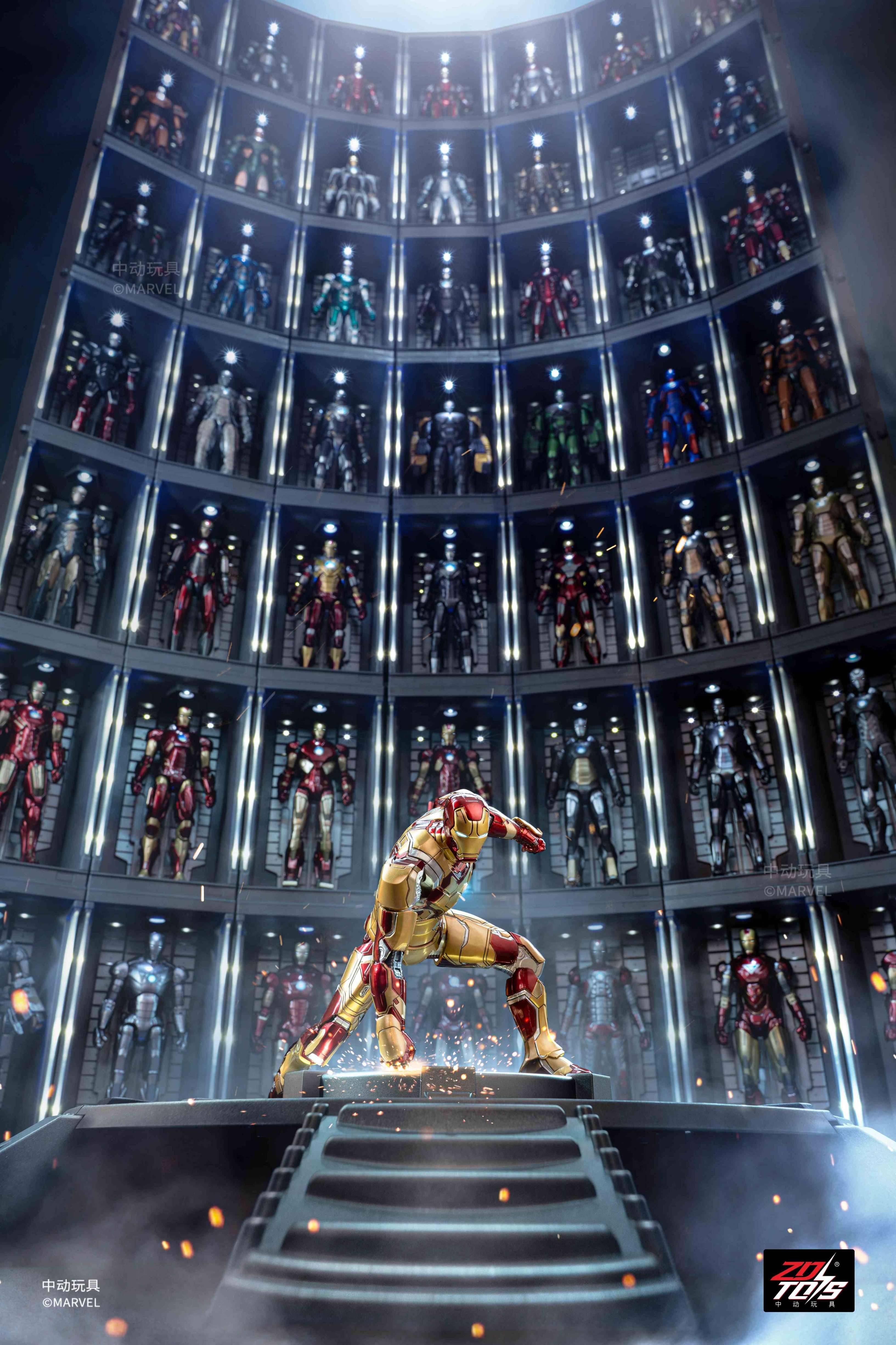 SPECIAL ORDER ZD Toys - 7 Inch Series - Iron Man 3 - MK42 + Hall of Armor w/ Hologram Effect [JP]