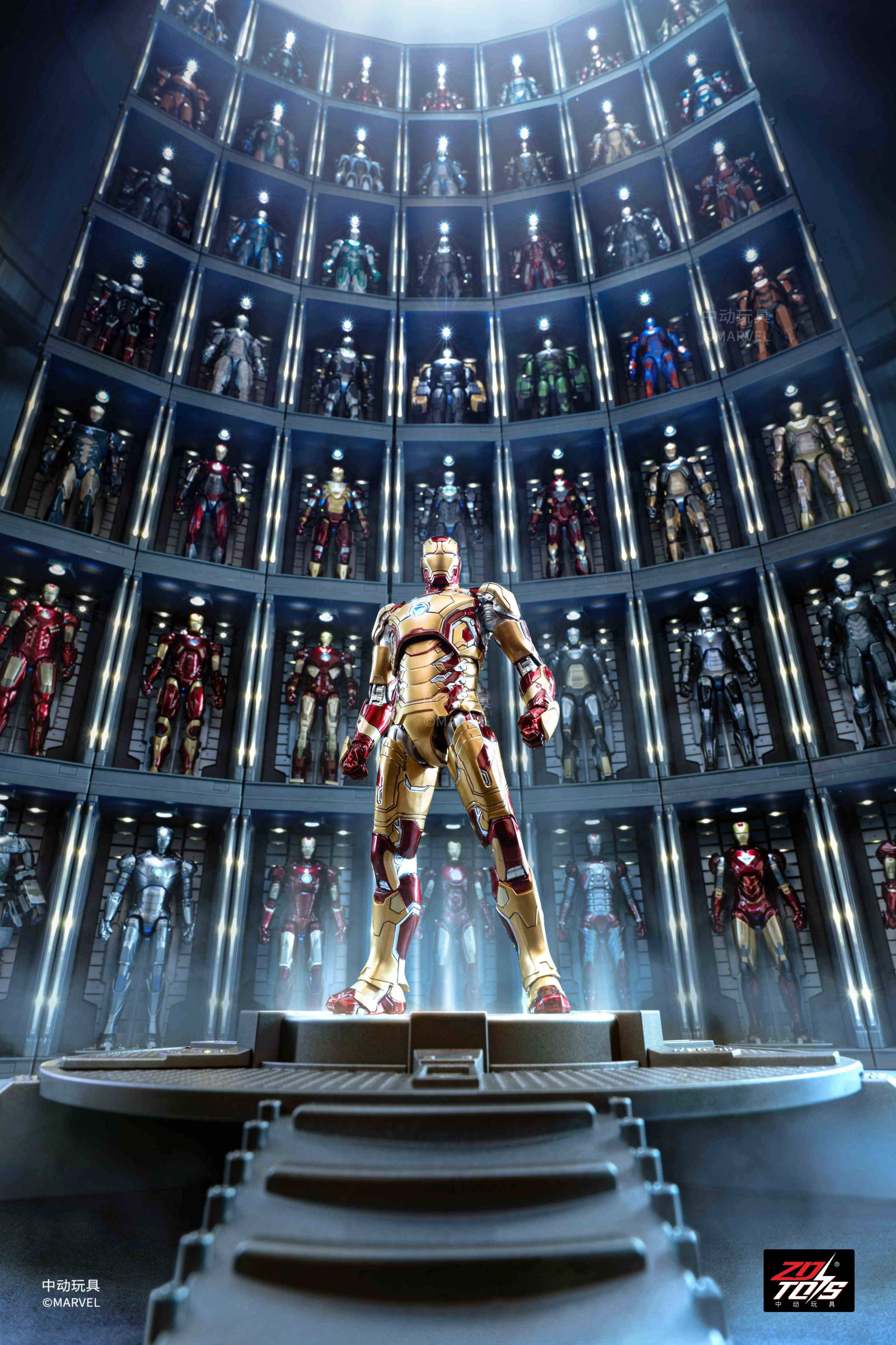 SPECIAL ORDER ZD Toys - 7 Inch Series - Iron Man 3 - MK42 + Hall of Armor w/ Hologram Effect [JP]